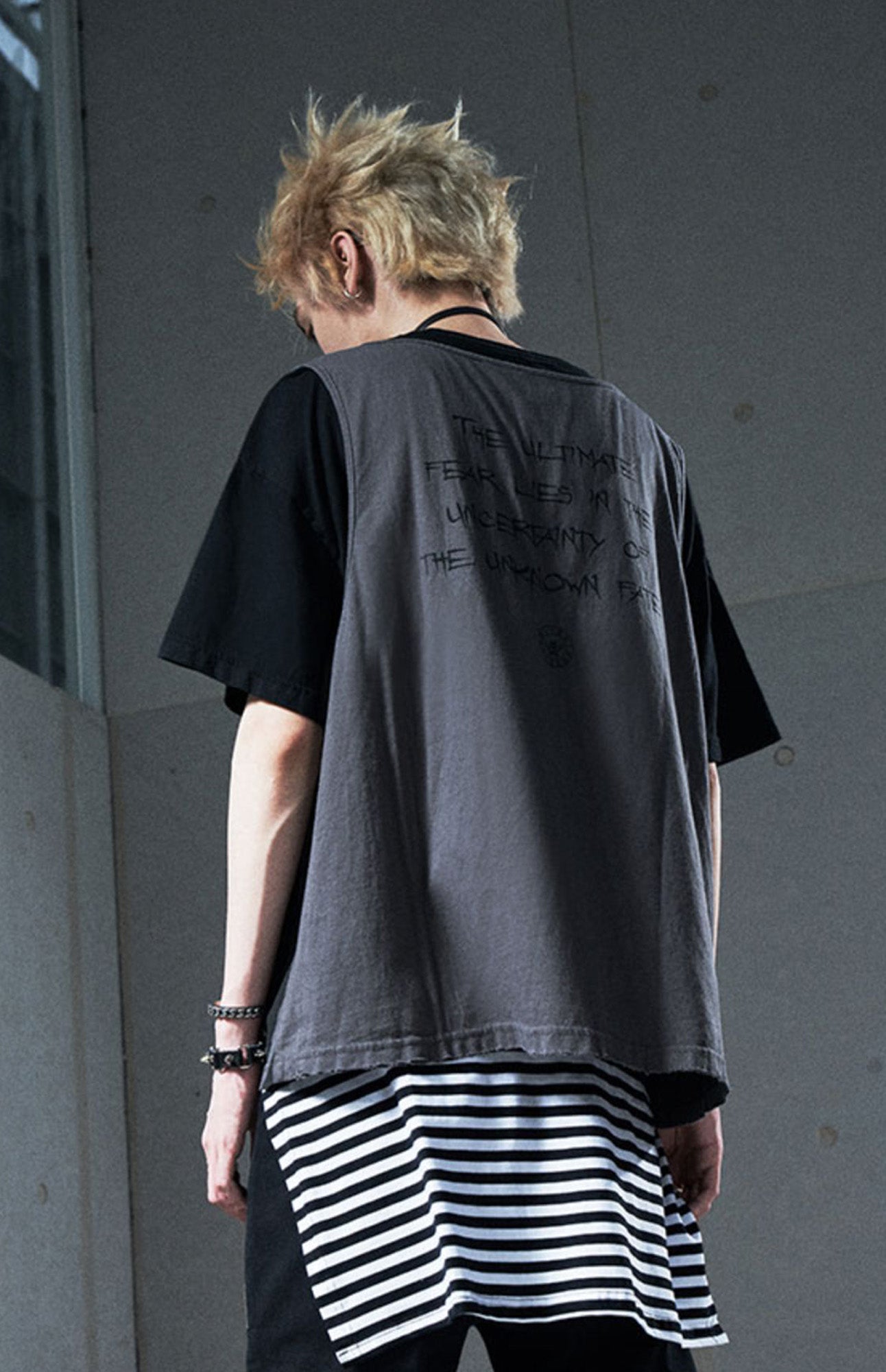 VENTUREK Washed Horror Graphic Layered Multi-Zip Tee, premium urban and streetwear designers apparel on PROJECTISR.com, VENTUREK