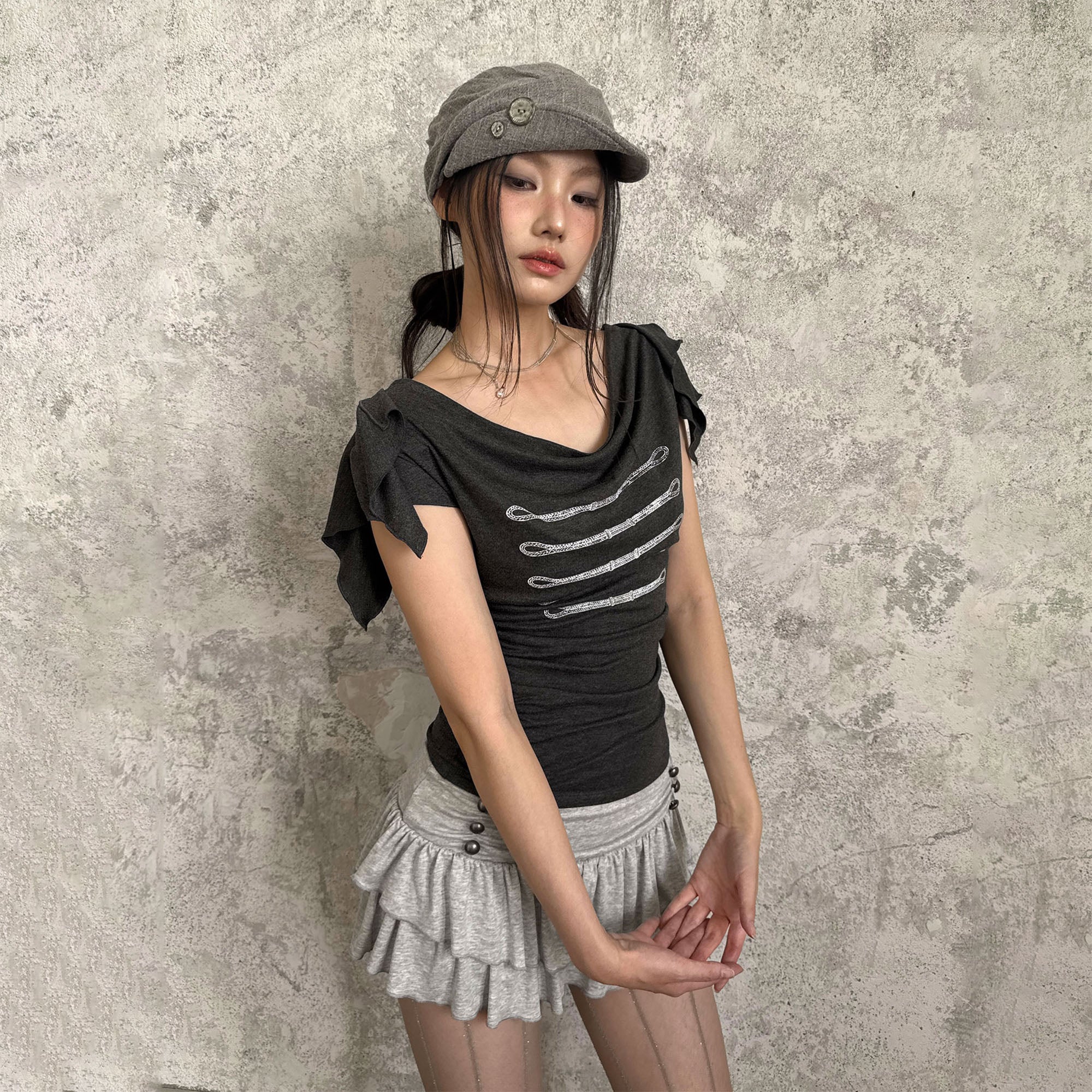 RIDK Chain Rope Graphic Punk T-Shirt