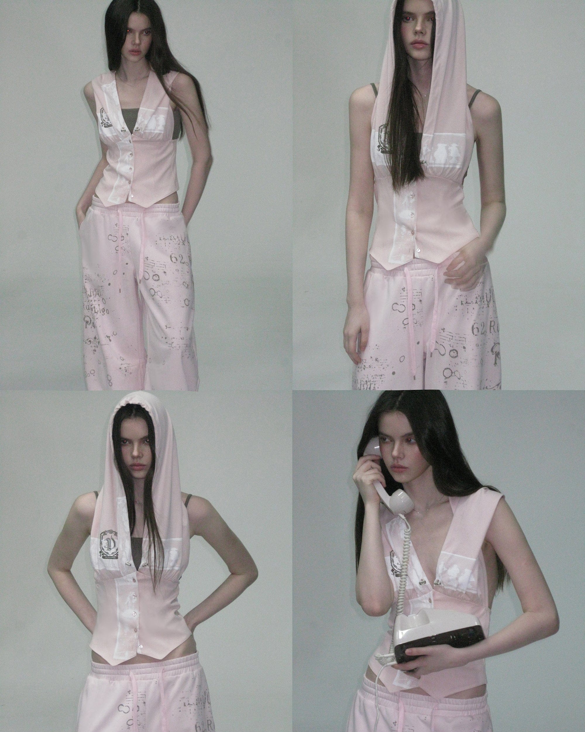 THE NEVERMORE Backless Button-Up Hooded Top