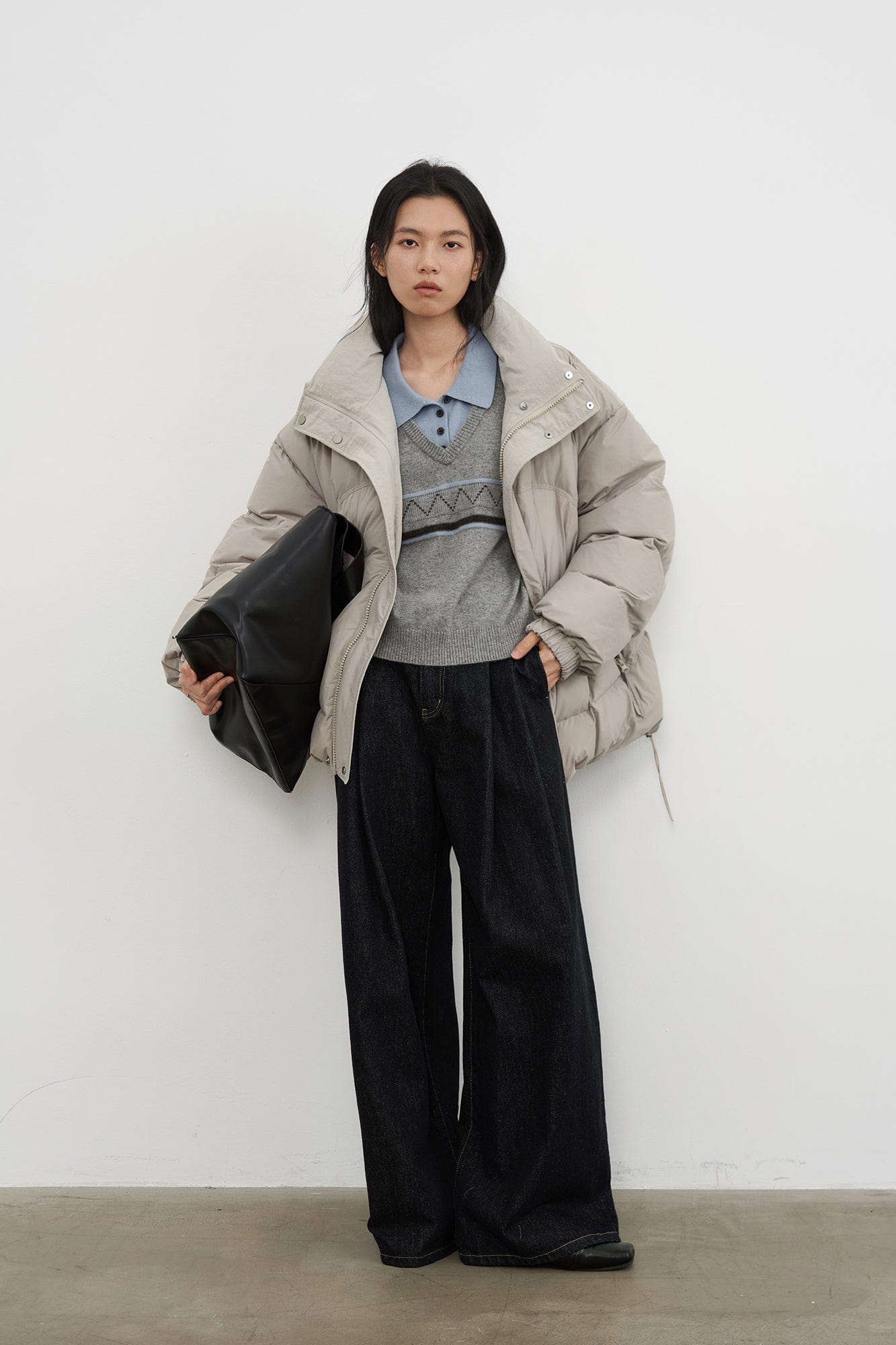SAME FLOW Reversible Cropped Down Jacket