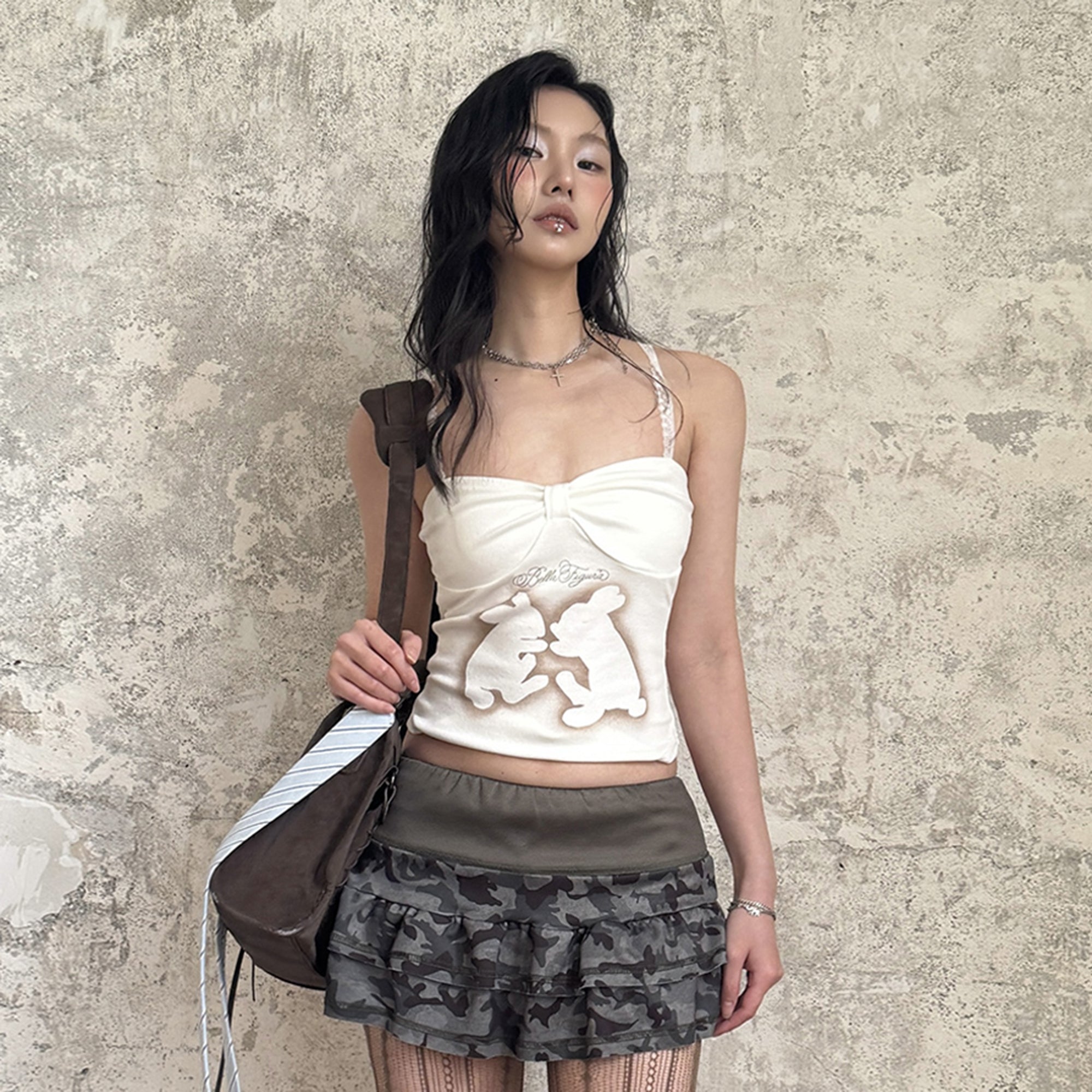 RIDK Bow Bunny Graphic Cami Top