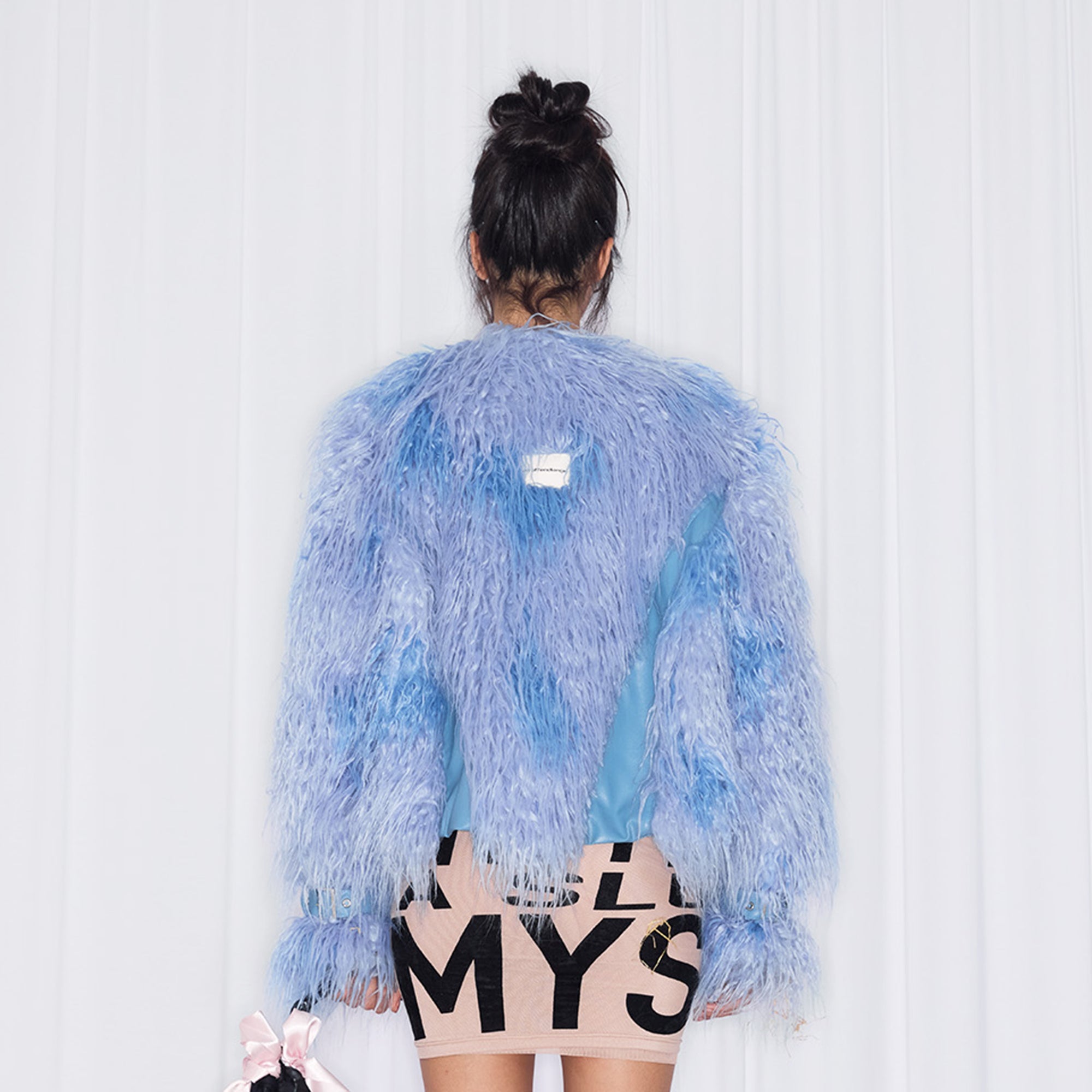 NEVER OFFEND L ANGEL Shaggy Faux-Fur Panel Jacket