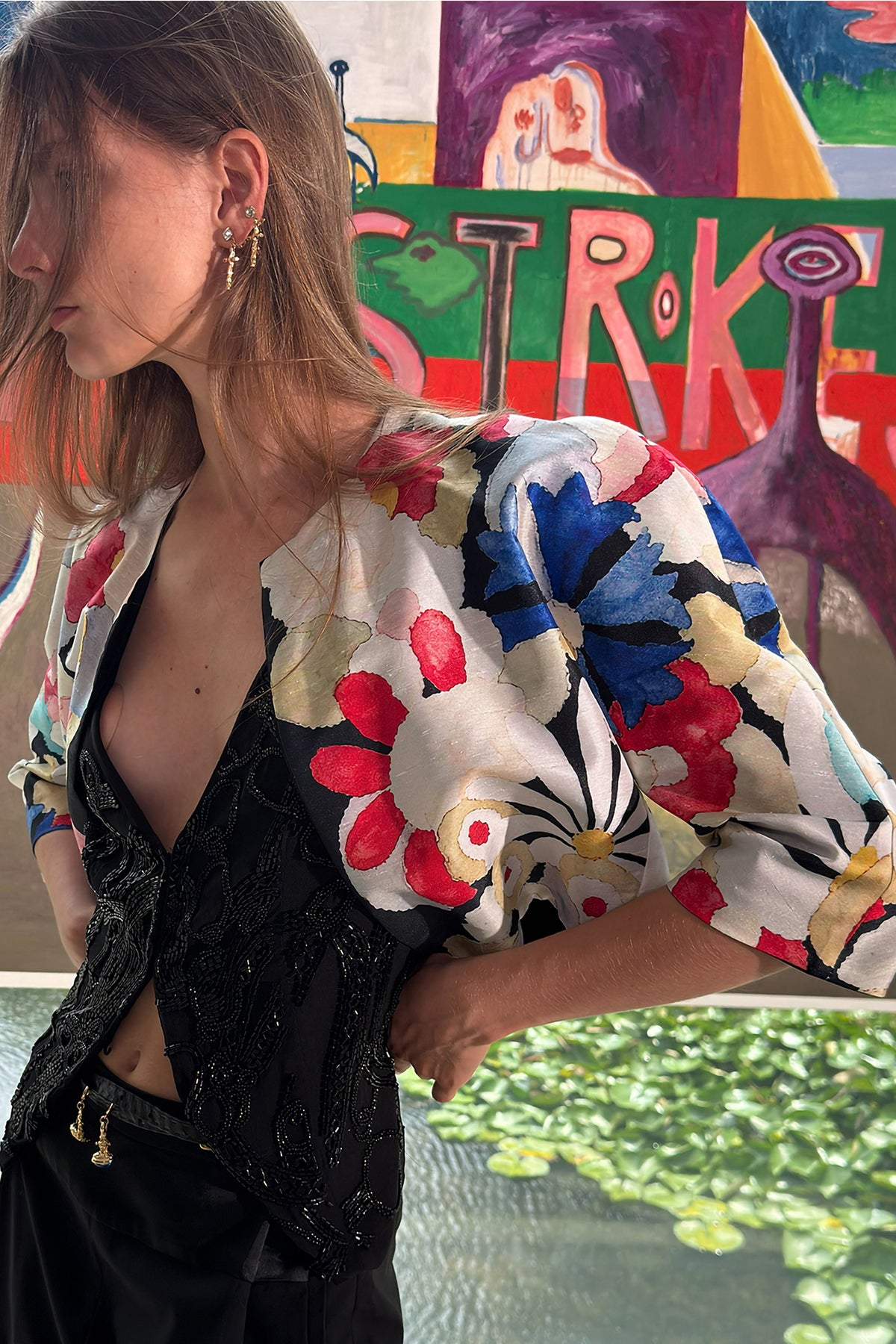 WINGFREE Reversible Floral Cropped Jacket