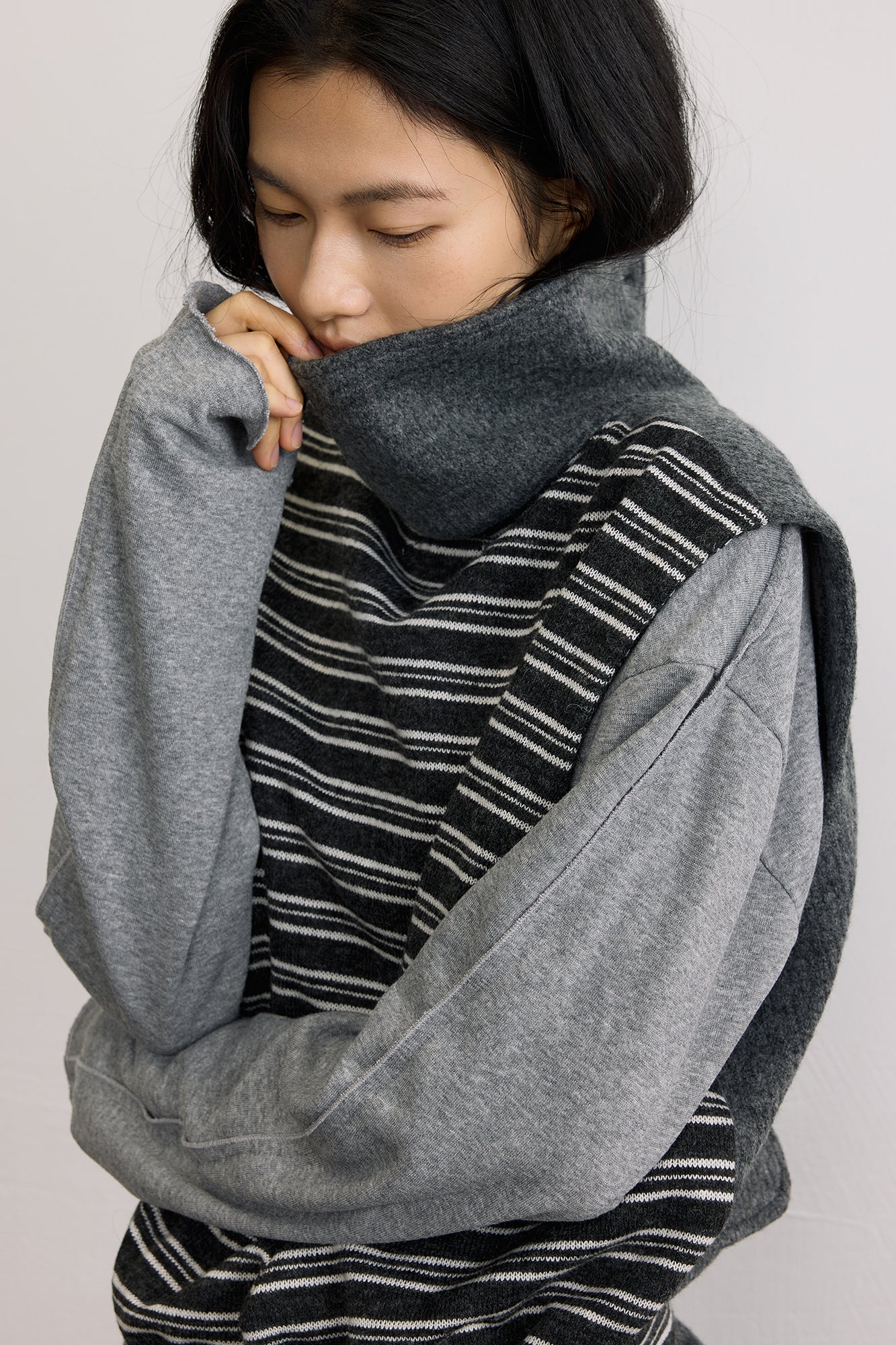 SAME FLOW Belted Reversible Wool-Blend Knit Vest