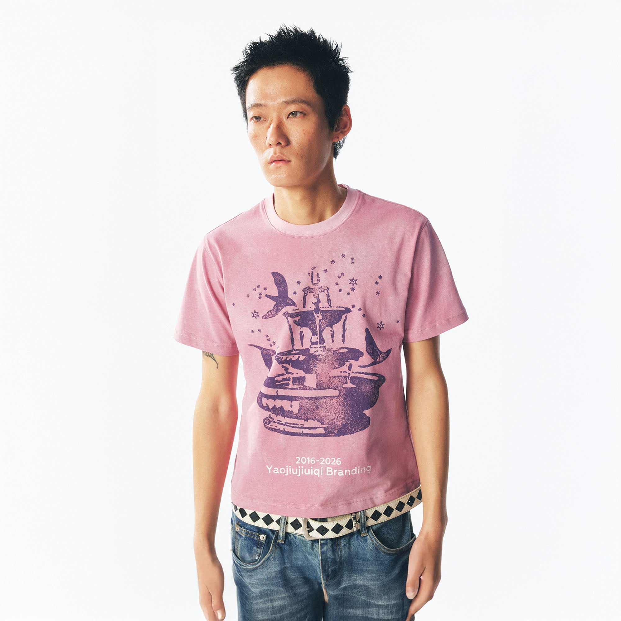 1997 POSTOFFICE Fountain Dove Distressed Tee, premium urban and streetwear designers apparel on PROJECTISR.com, 1997 POSTOFFICE
