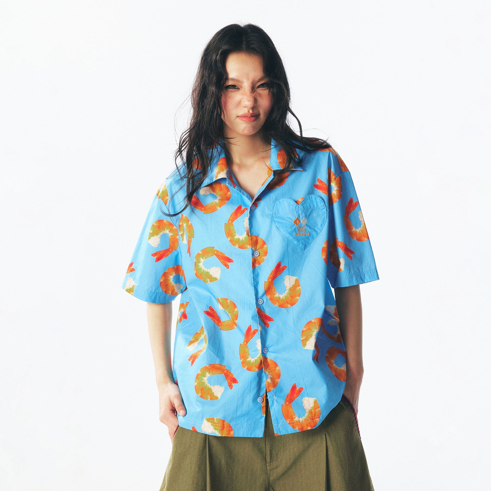 1997 POSTOFFICE Shrimp Full-Print Half Shirt, premium urban and streetwear designers apparel on PROJECTISR.com, 1997 POSTOFFICE