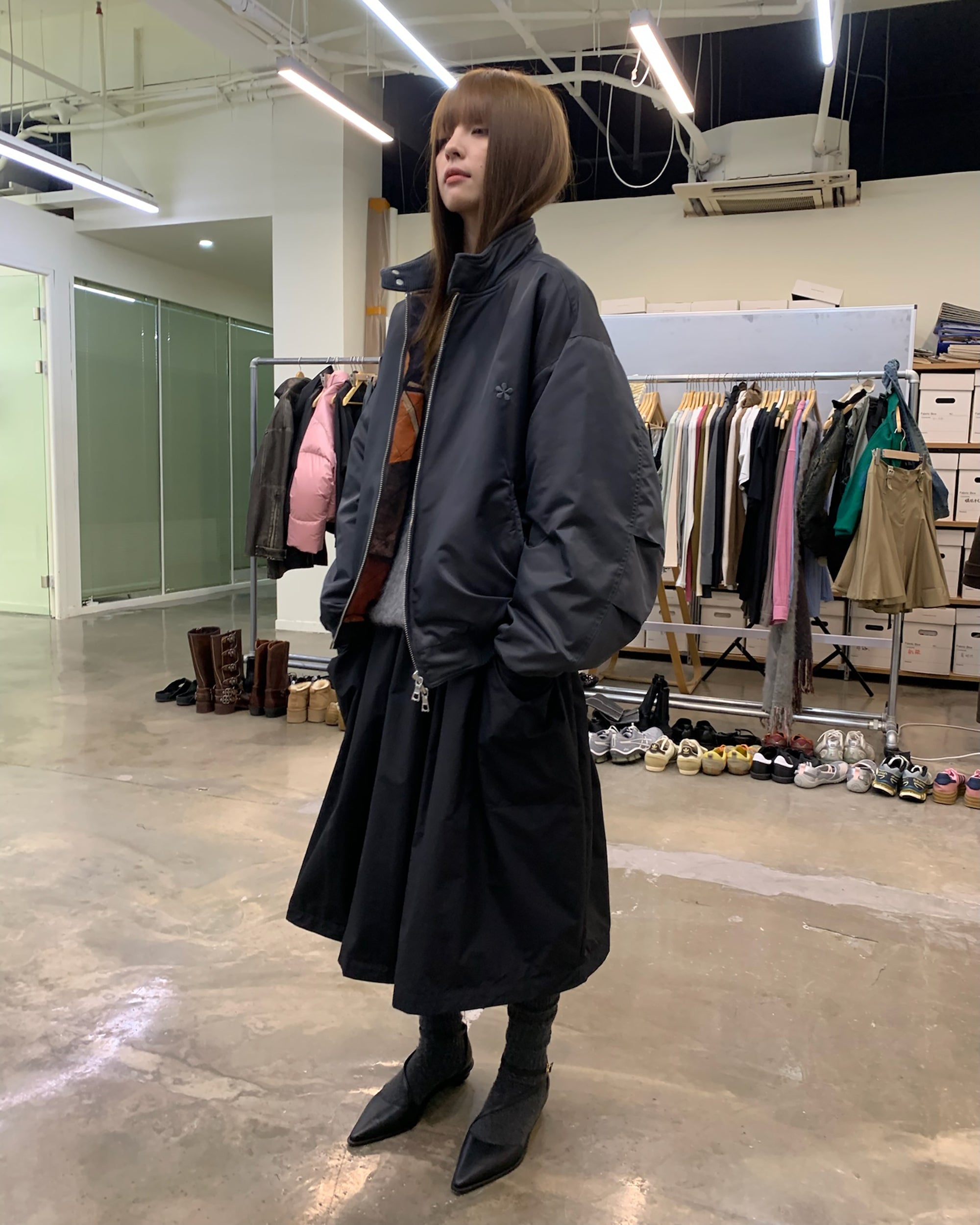 NEVERSEEZ Modern Quilted Air-Layer Skirt