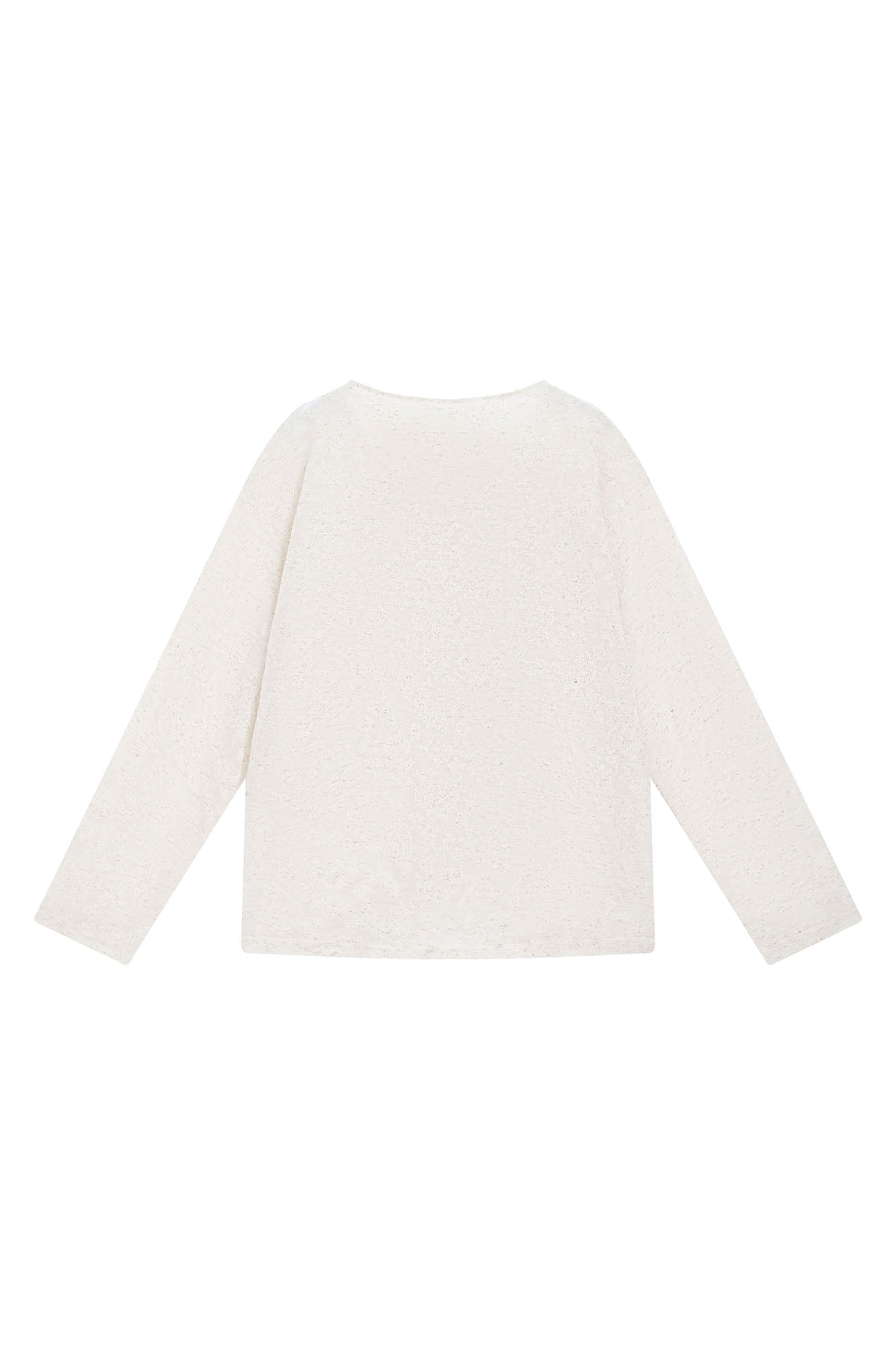 SAME FLOW Sheer Floral Pintuck Long-Sleeve Tee
