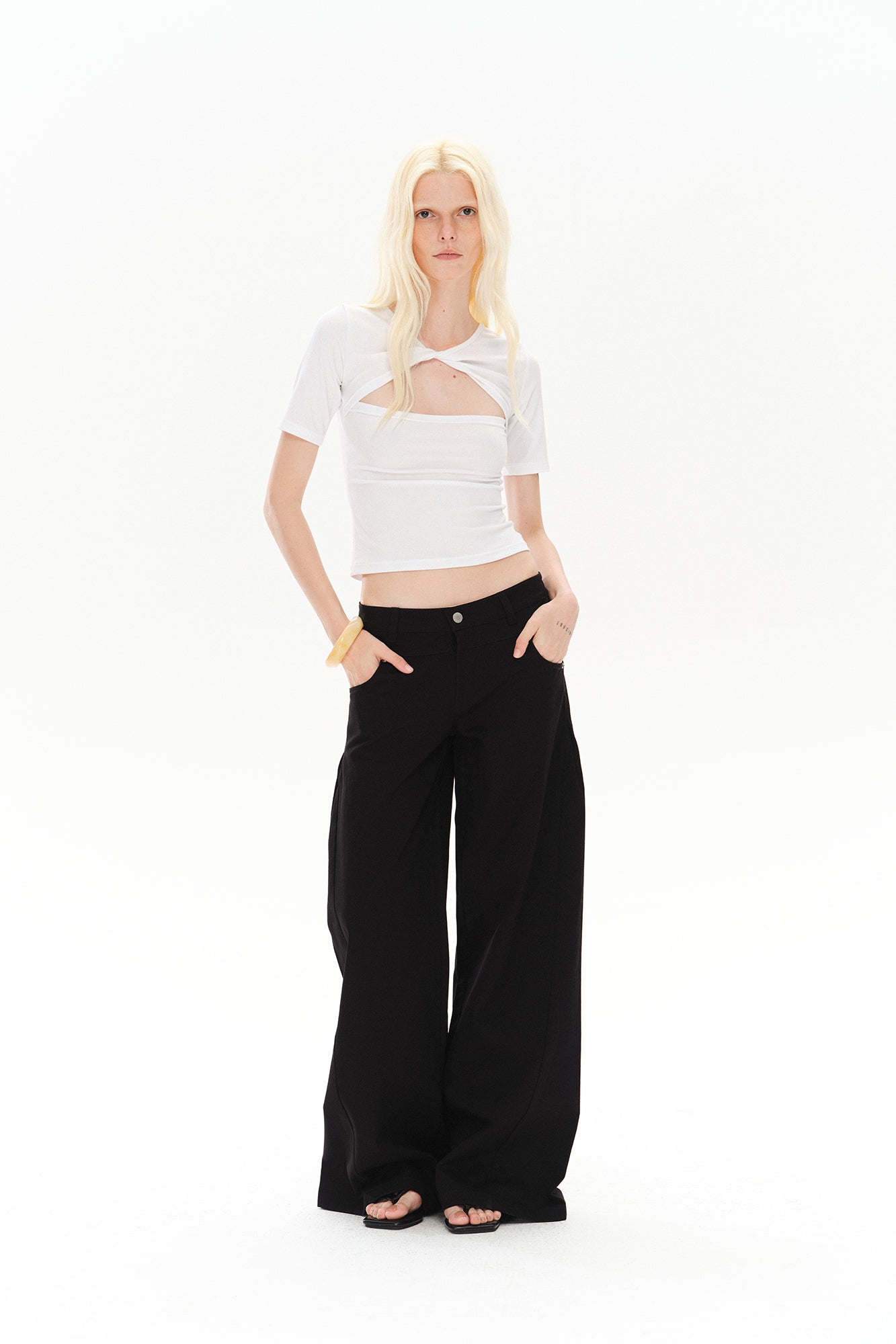 COSTUSTOOT Reversible Twist Cut-Out T-Shirt