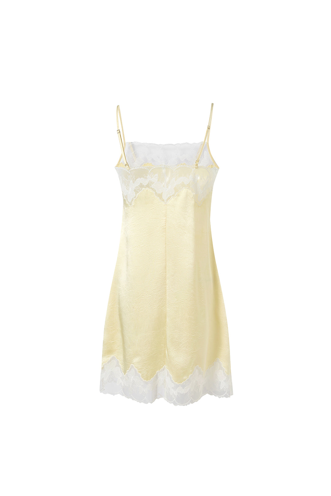 CHICCHICK Lace Trim Satin Slip Dress