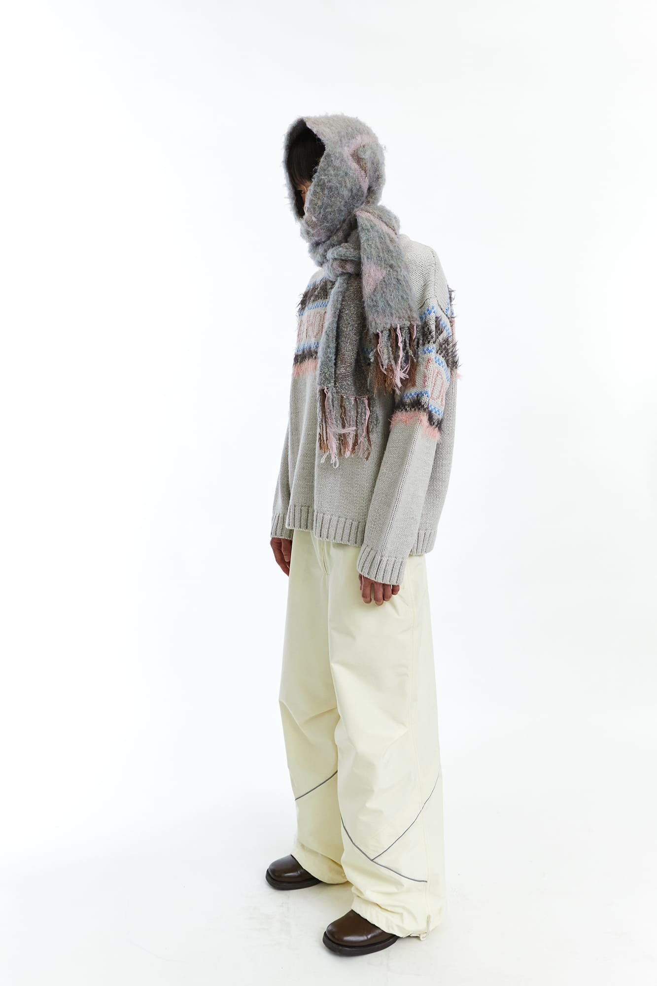 NEVERSEEZ Retro Eyelash-Stripe Sweater