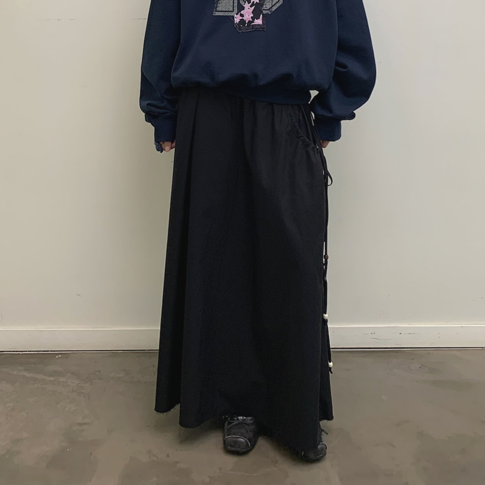 NEVERSEEZ Drawstring Ruched Utility Pocket Maxi Skirt