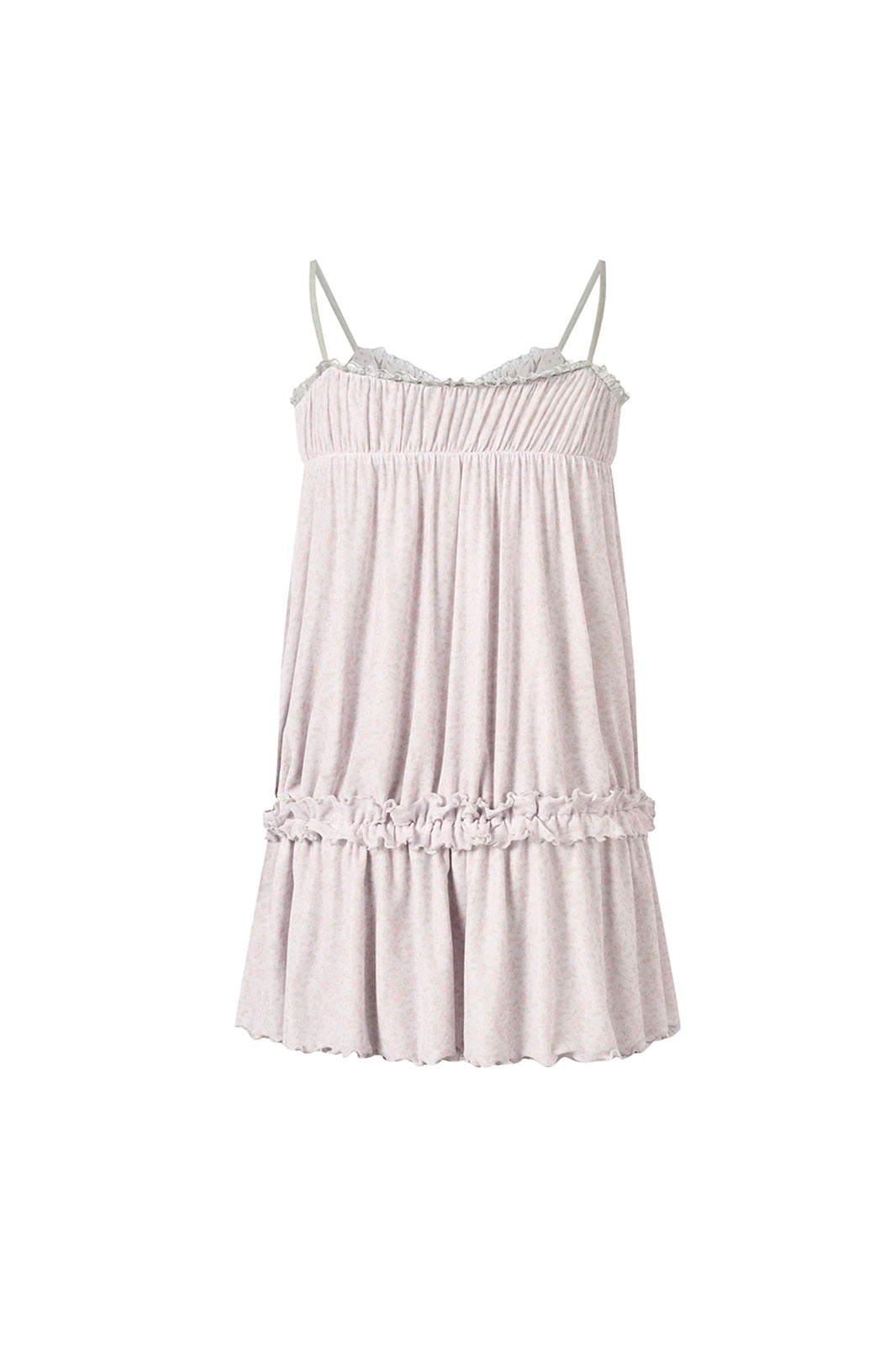CHICCHICK Floral Ruffle Trim Slip Dress