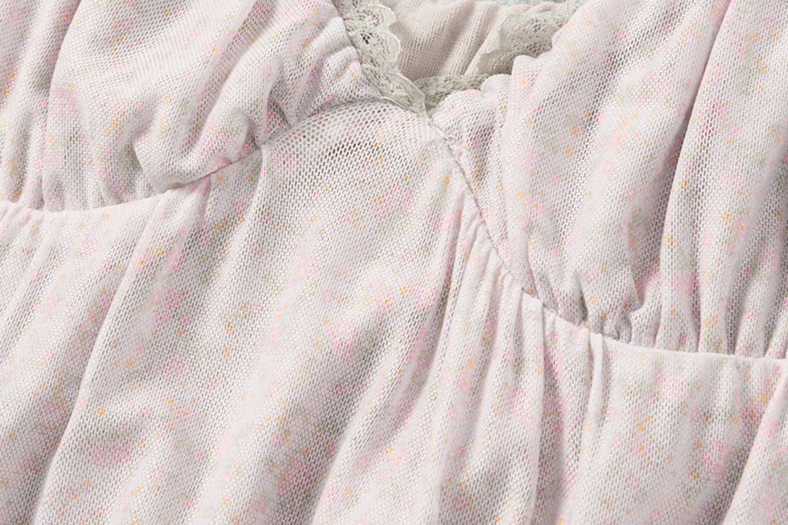 CHICCHICK Floral Ruffle Trim Slip Dress