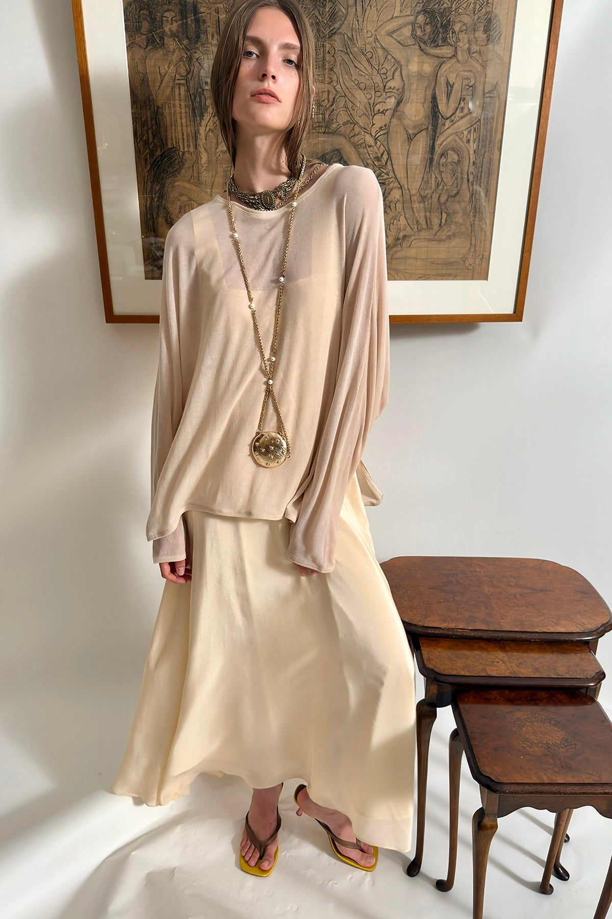 WINGFREE Retro Sheer Relaxed Long-Sleeve Tee