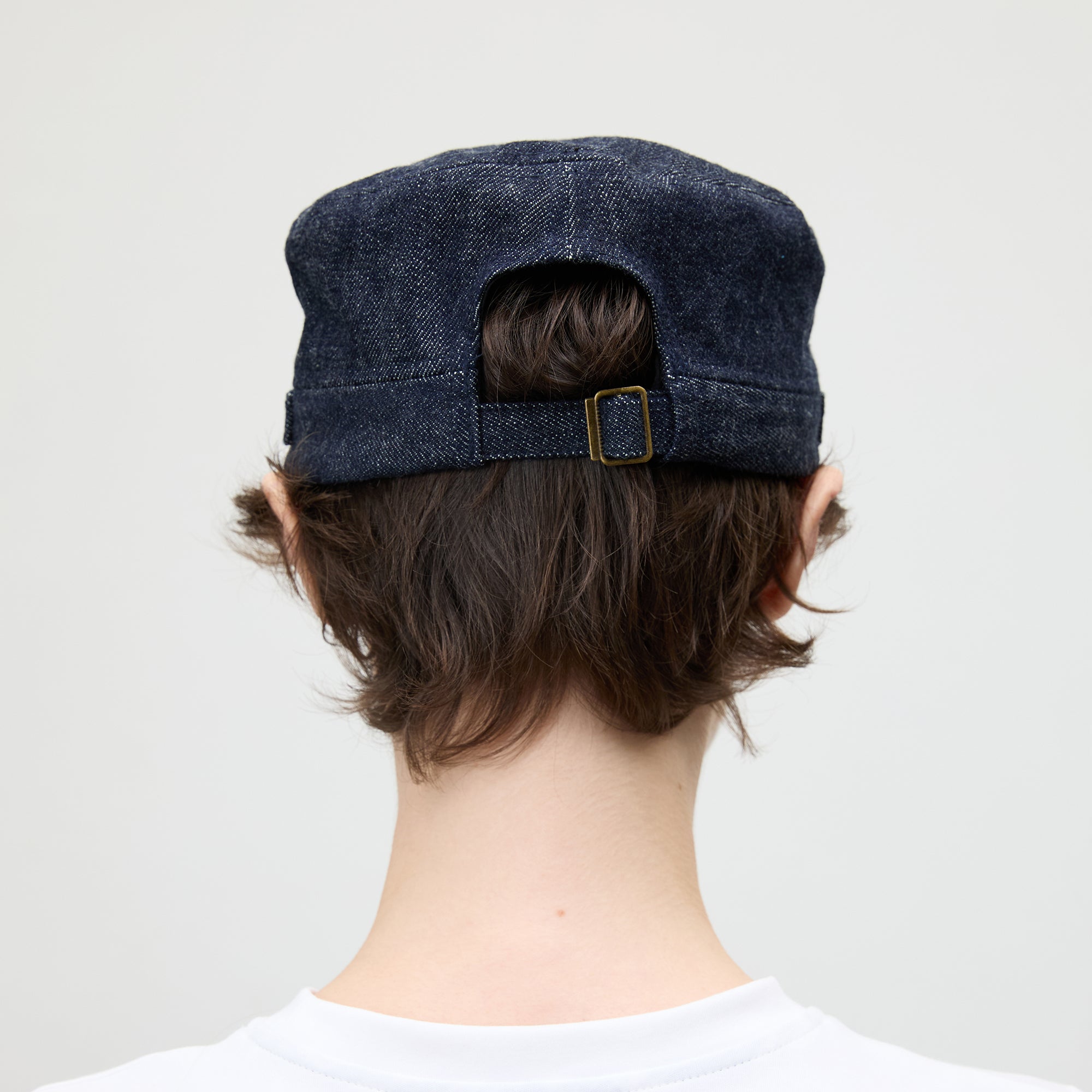 COMMAND N Raw Denim Flat-Top Utility Rider Cap
