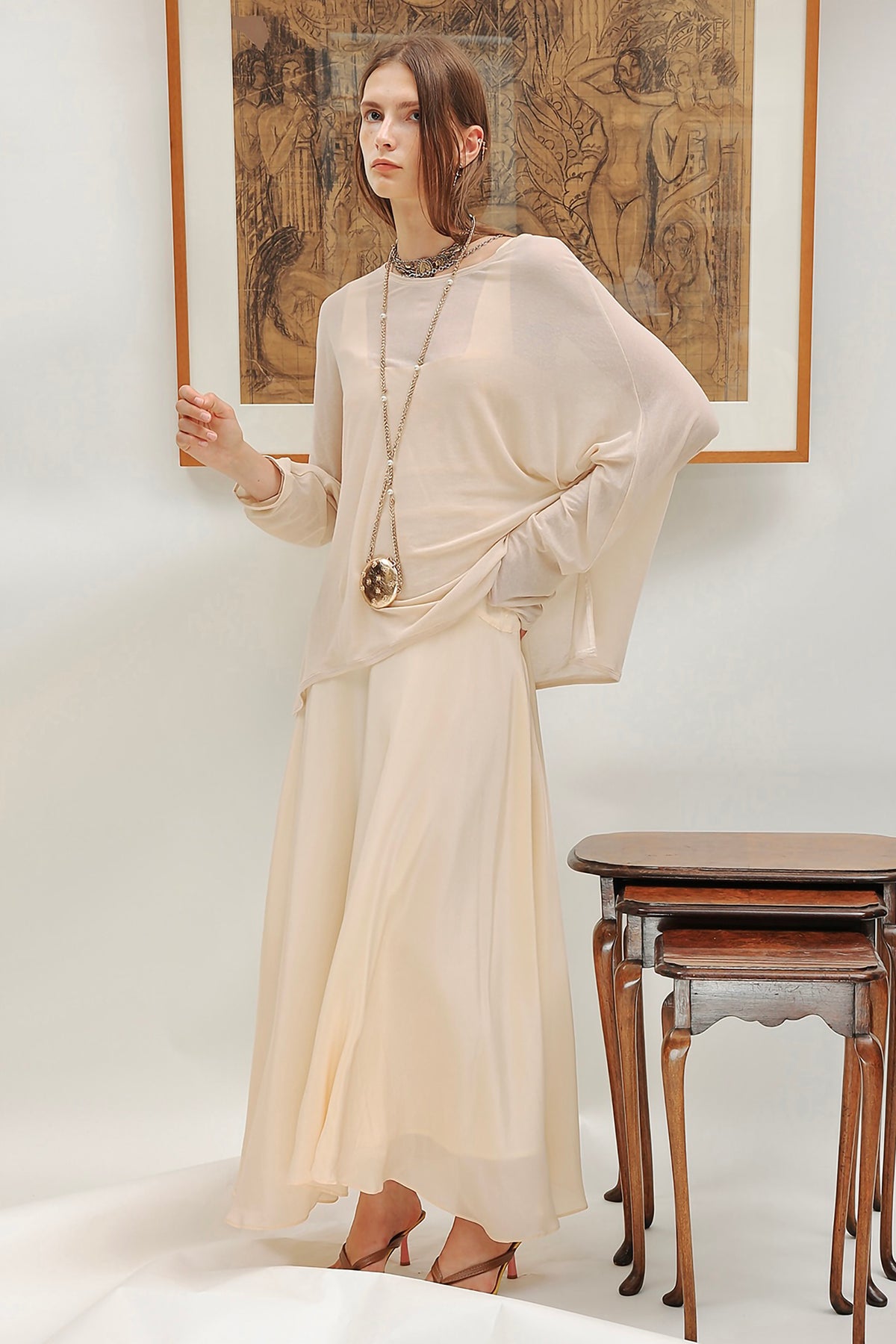 WINGFREE Retro Sheer Relaxed Long-Sleeve Tee