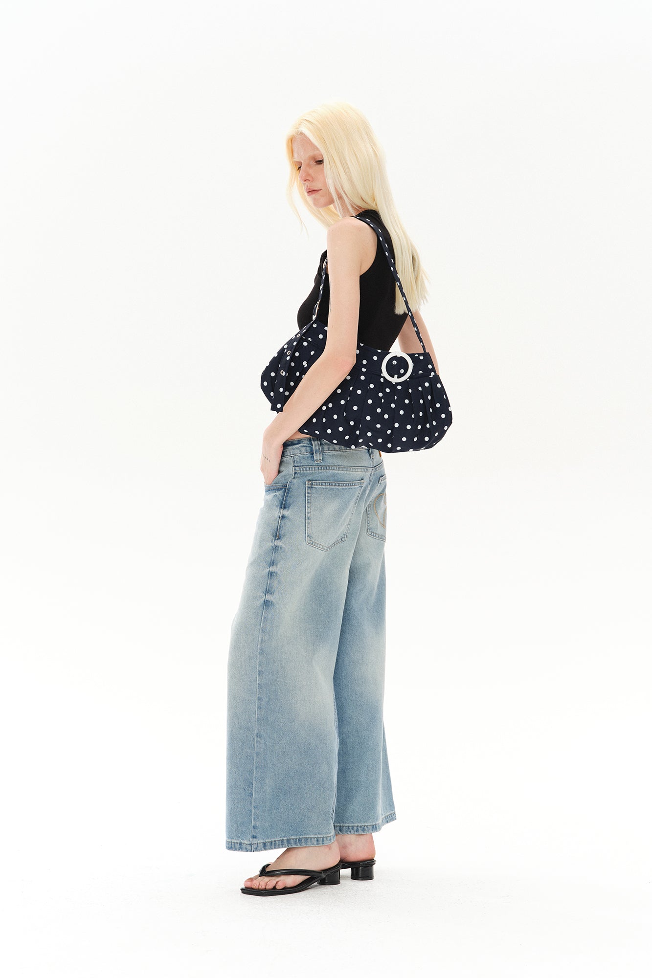 COSTUSTOOT Pleated Buckle Shoulder Bag