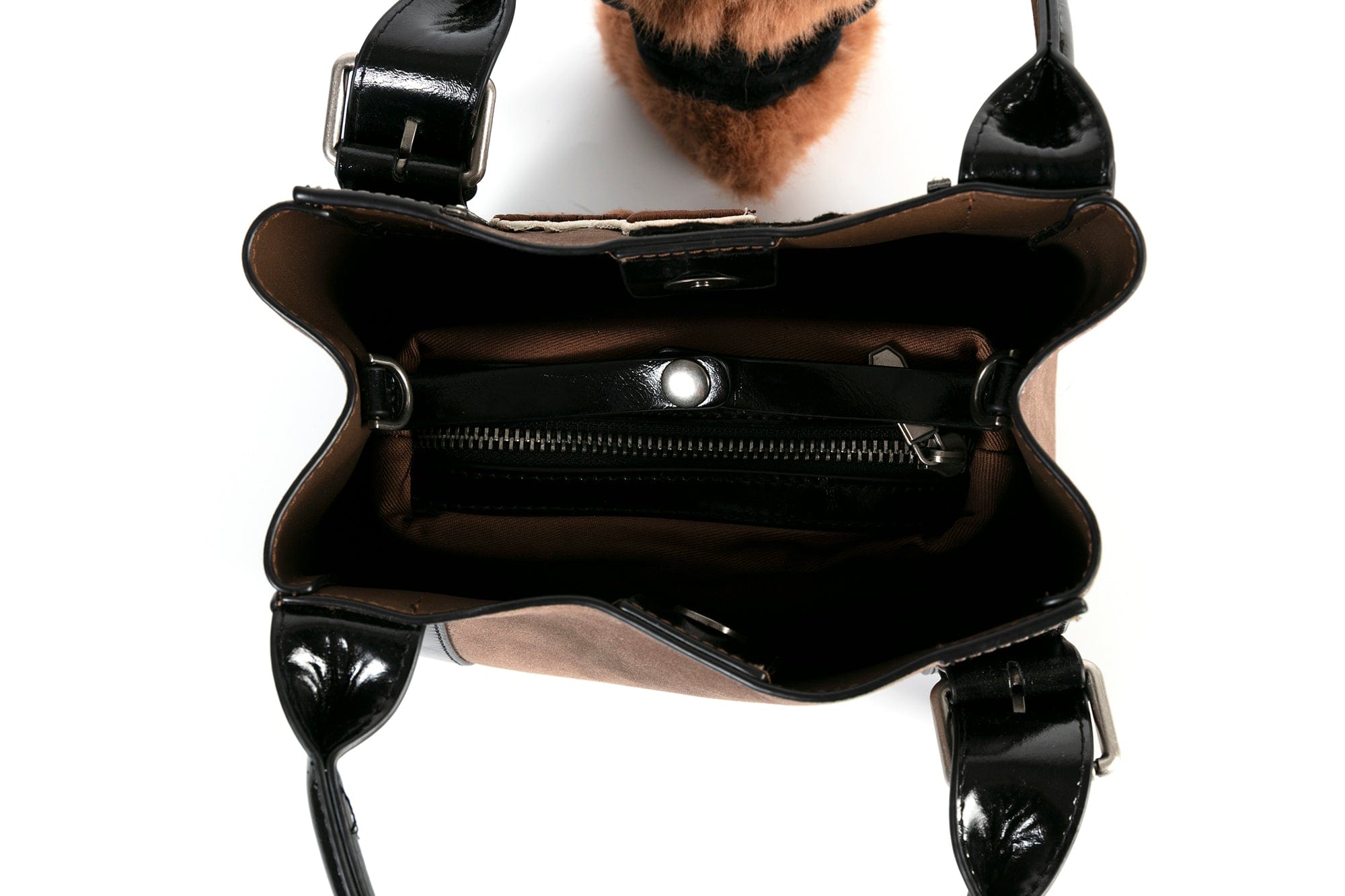 BLING BOX Plush Teddy Patch Varsity Mini Tote