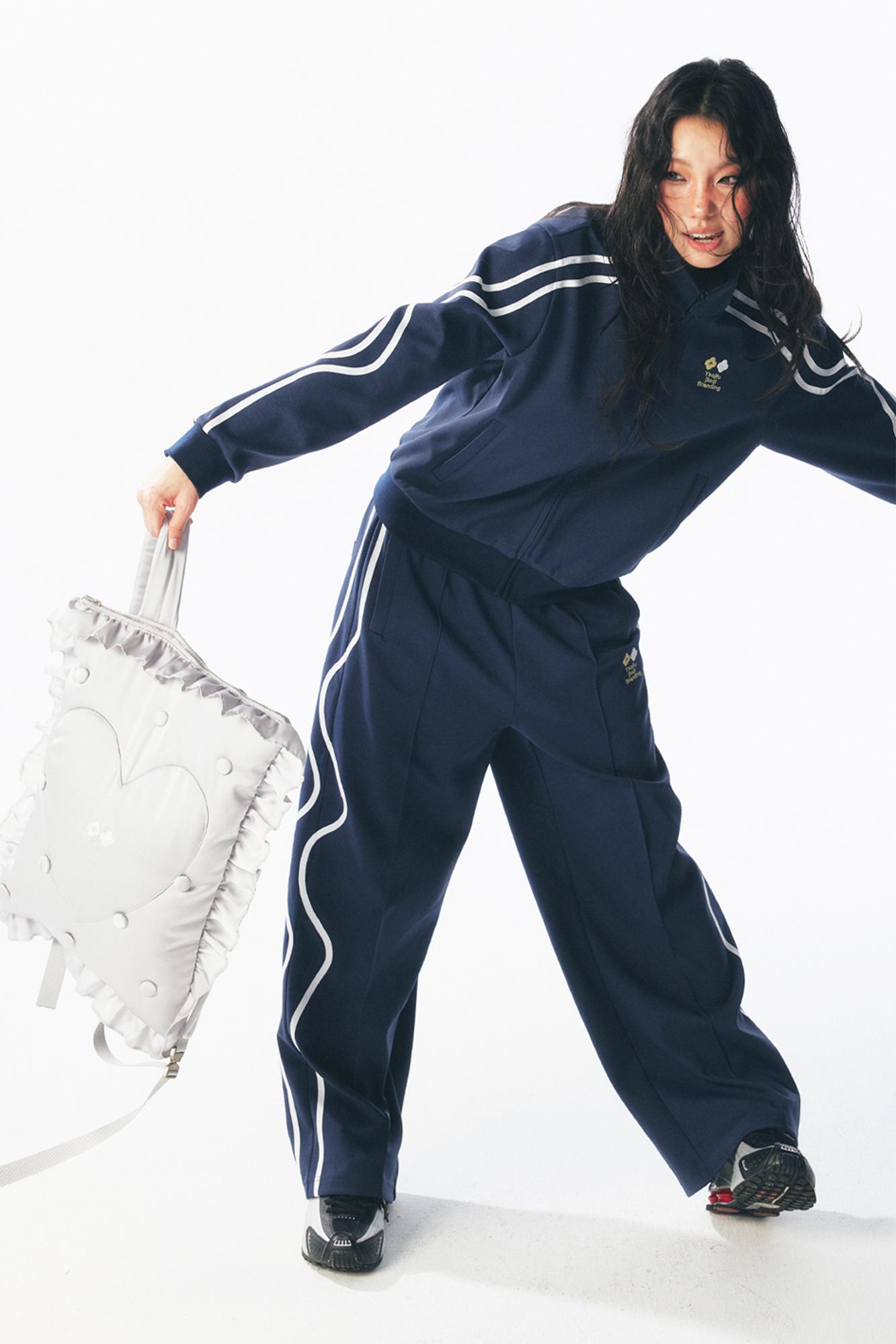 1997 POSTOFFICE Contrast Curved-Stripe Quick-Dry Track Jacket