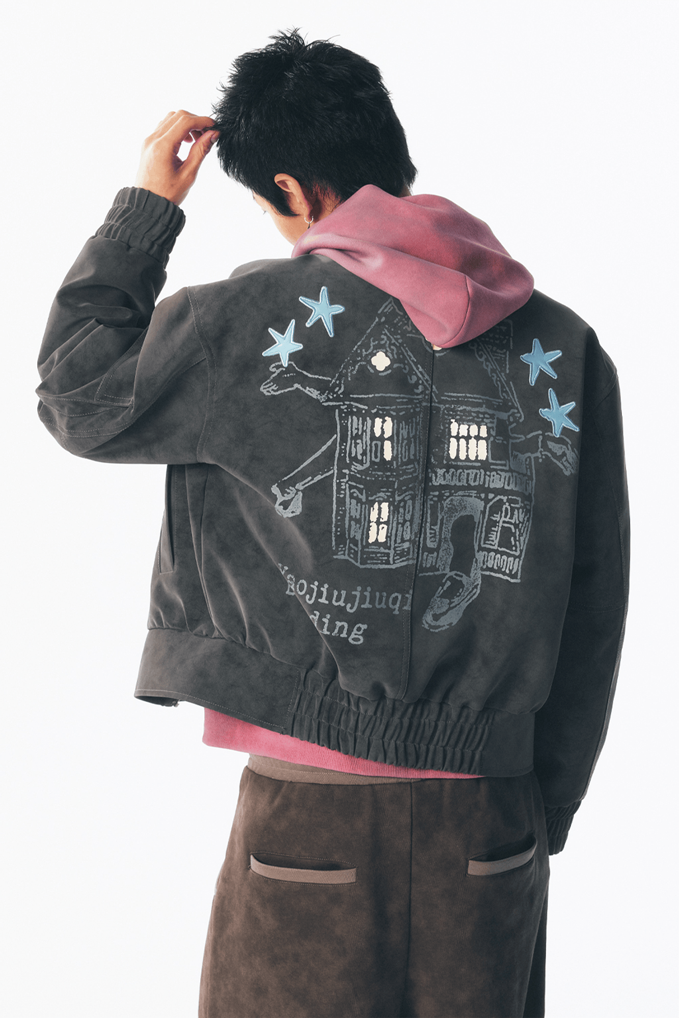 1997 POSTOFFICE Star Patch Studded Cropped Jacket