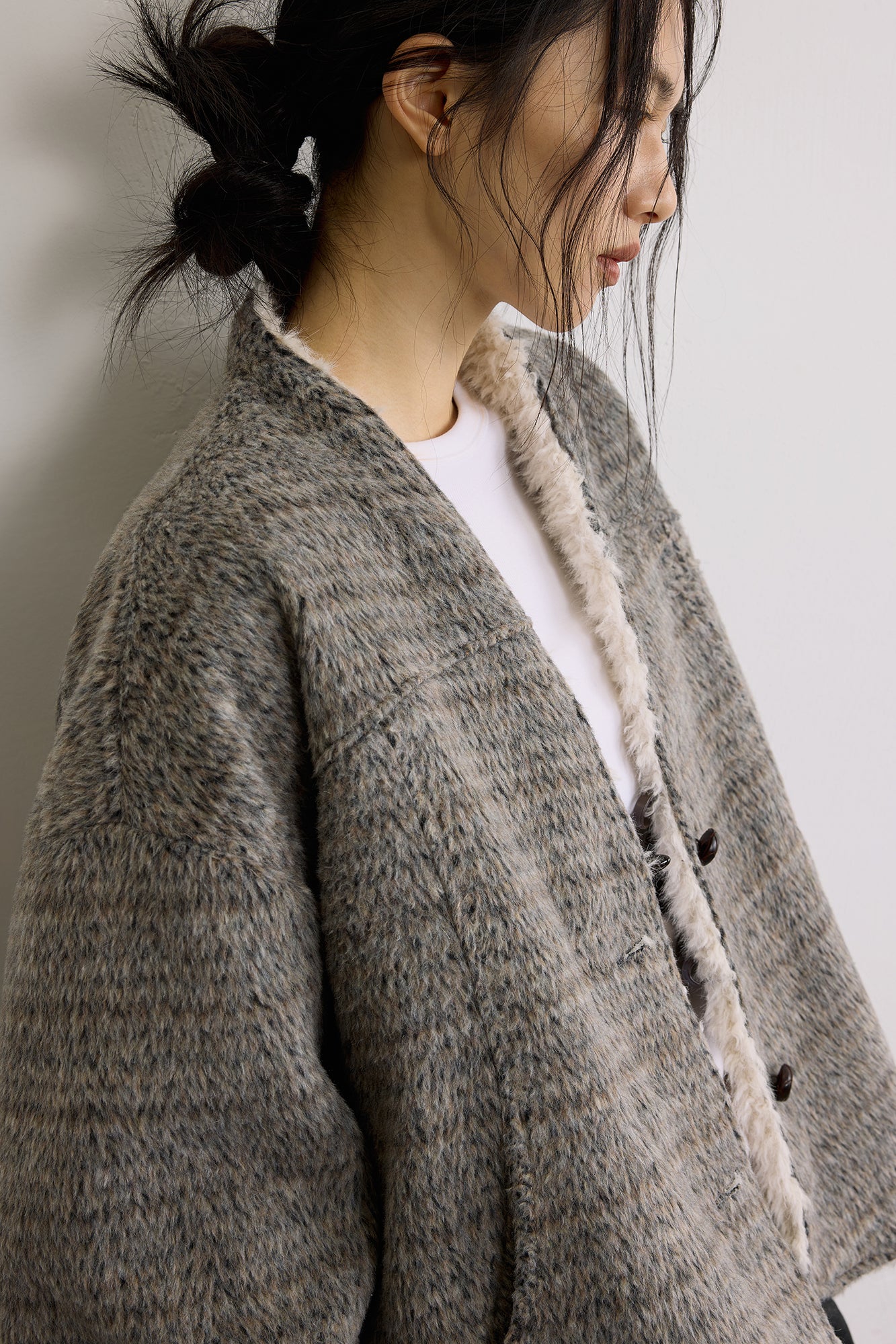 SAME FLOW Reversible Wool-Blend Fleece Jacket