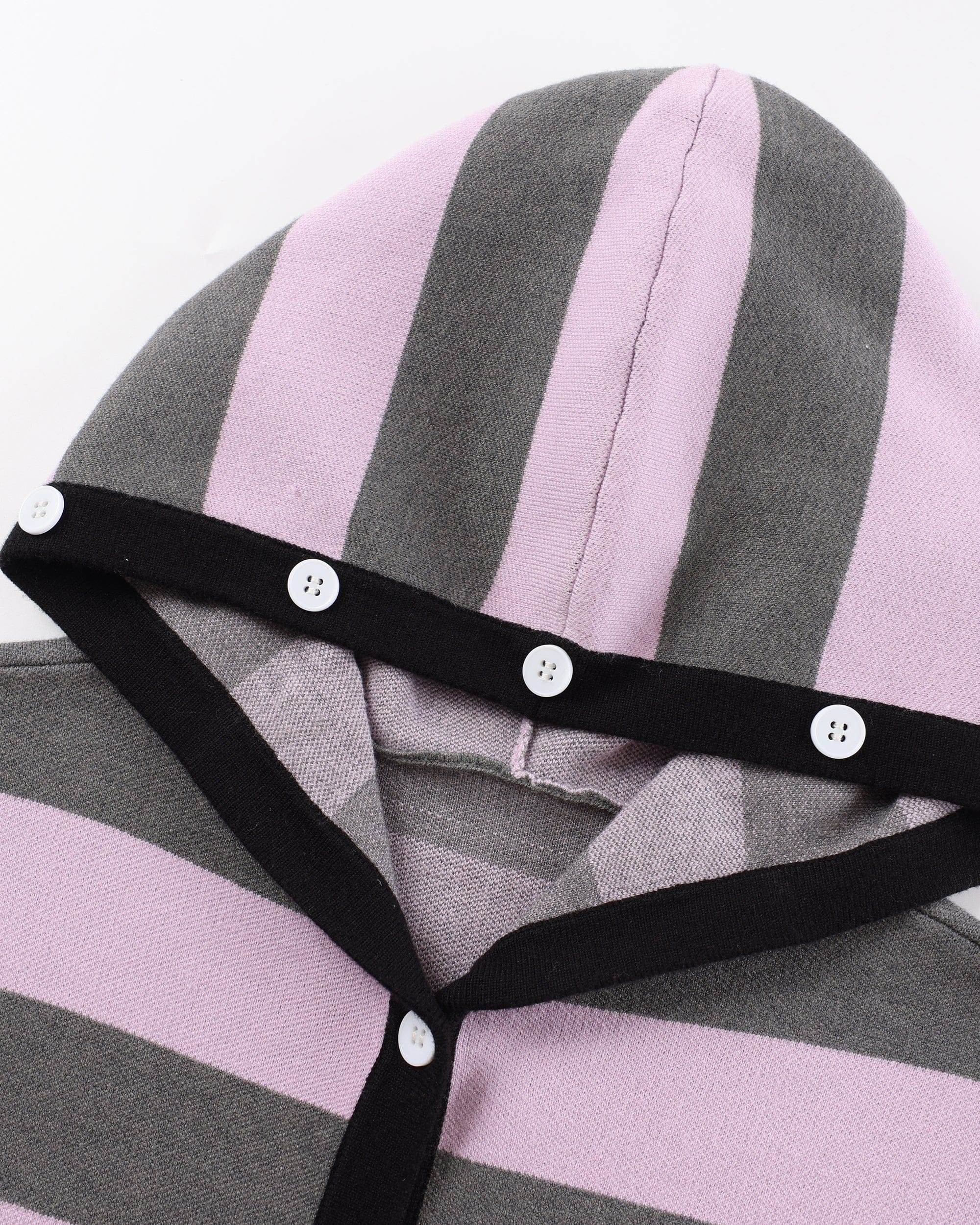 HAVE A MEAL Spliced Stripe Polka Dot Hooded Cardigan