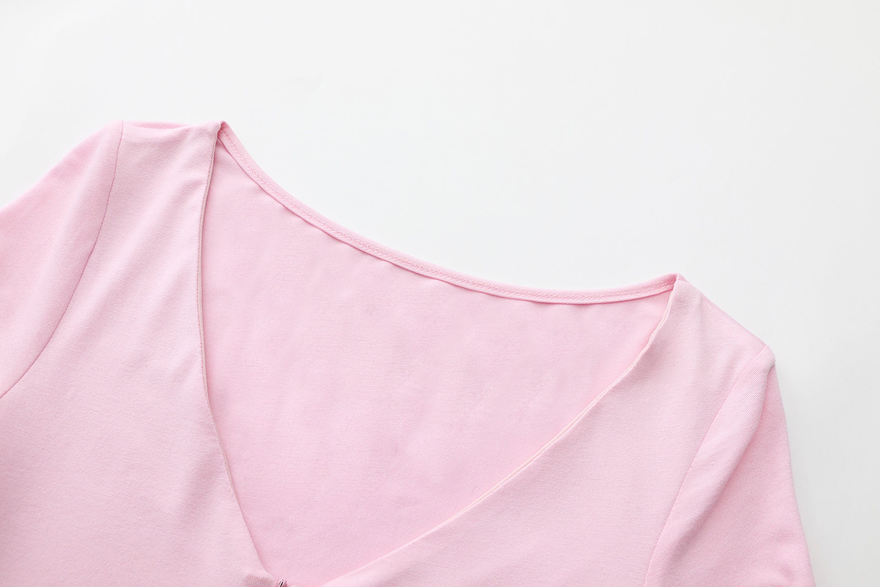 NEVER OFFEND L ANGEL Zip-Front V-Neck Long-Sleeve Bodysuit