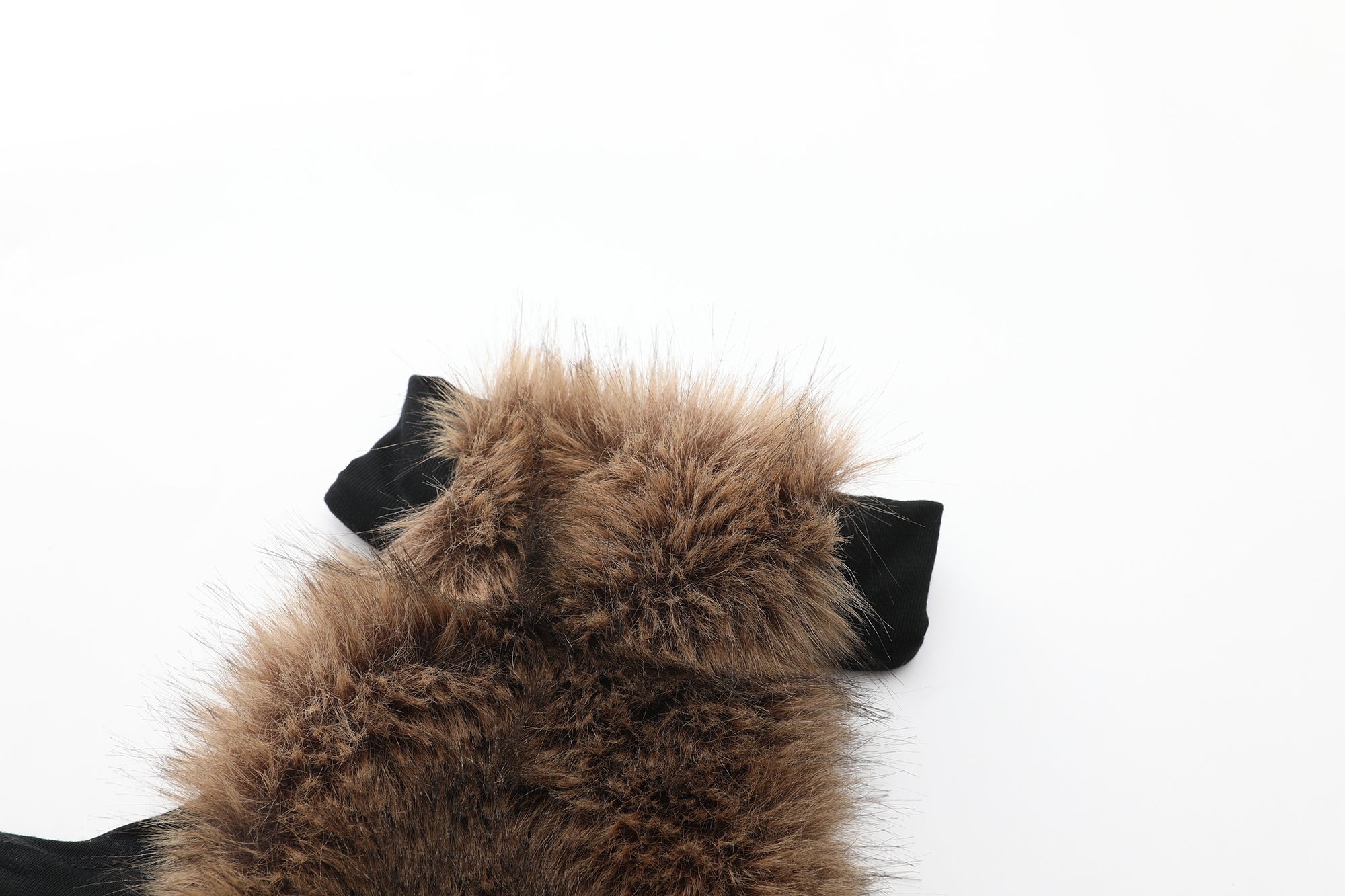 NEVER OFFEND L ANGEL Faux-Fur Panel Halter Gown