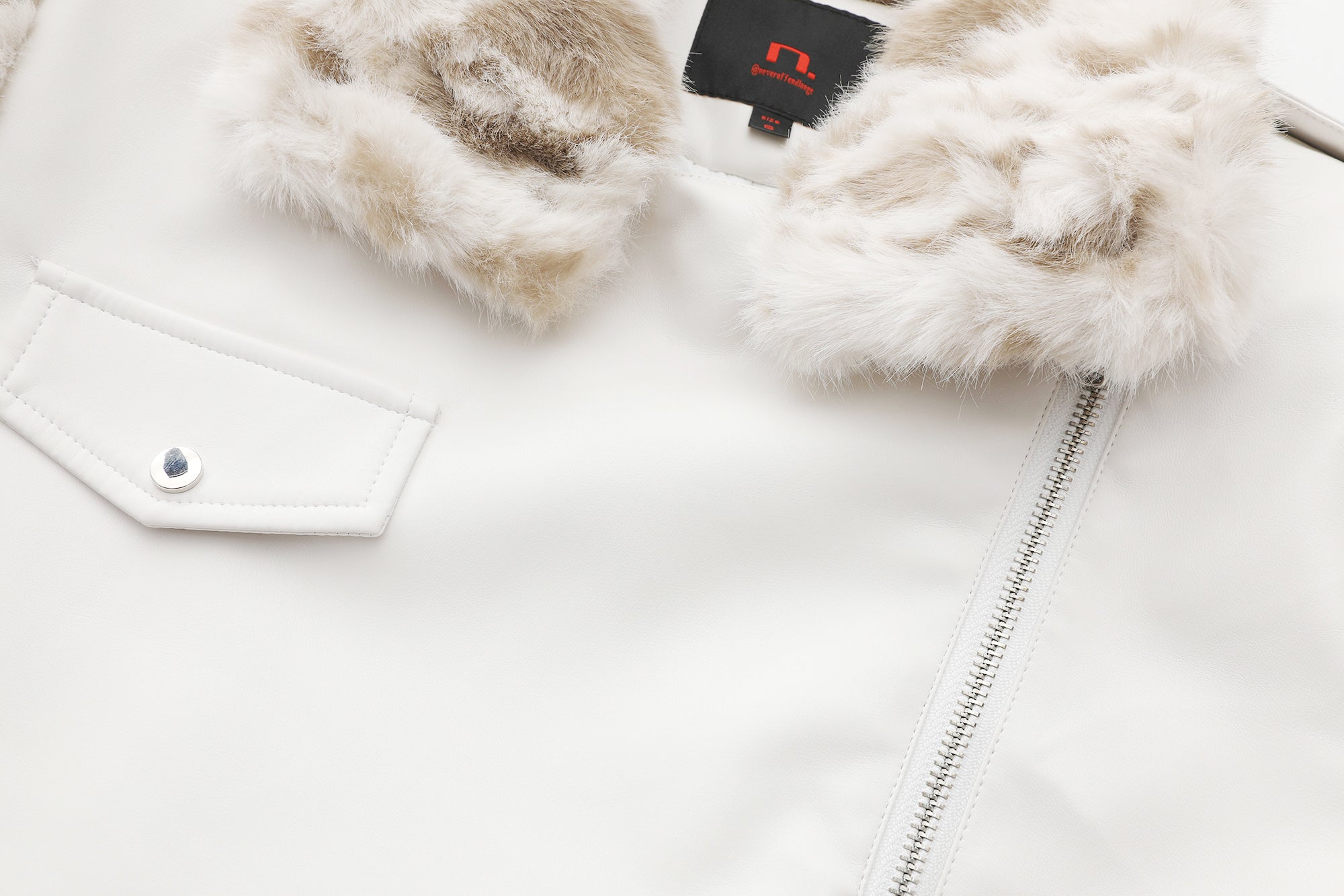 NEVER OFFEND L ANGEL Leopard Faux Fur Panel Biker Jacket