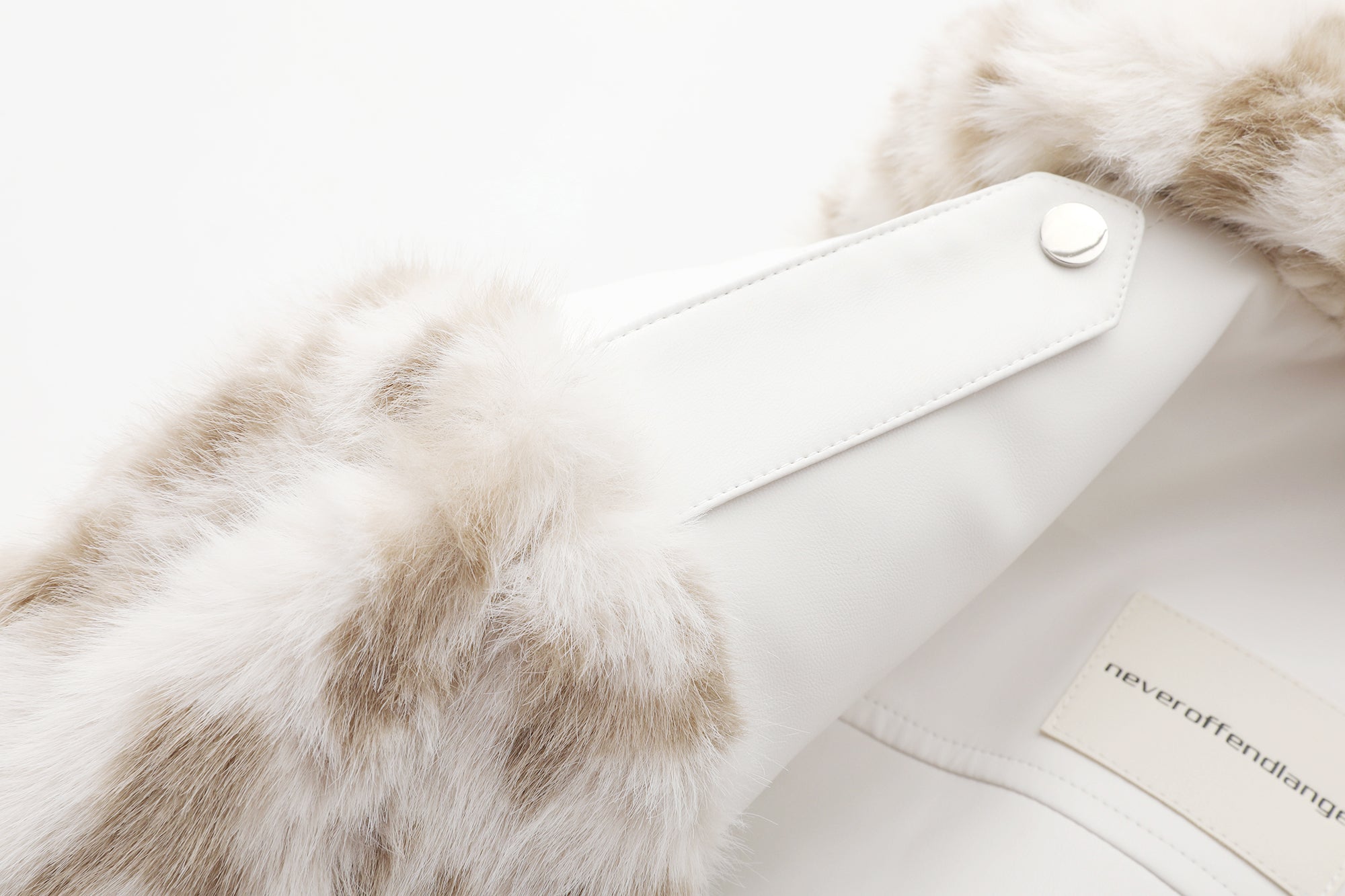 NEVER OFFEND L ANGEL Leopard Faux Fur Panel Biker Jacket