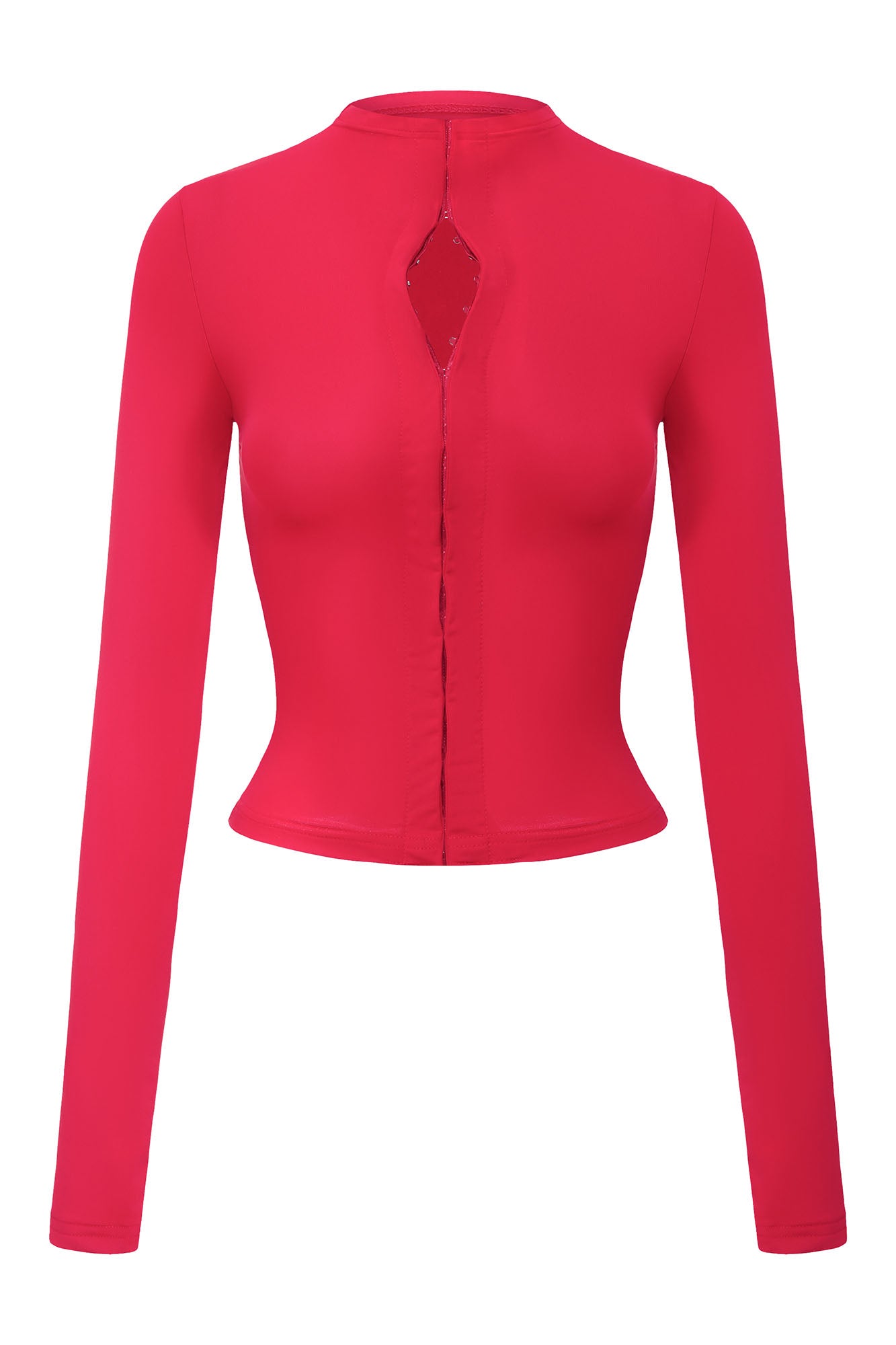 NEVER OFFEND L ANGEL Hook & Eye Cropped Long Sleeve Tee