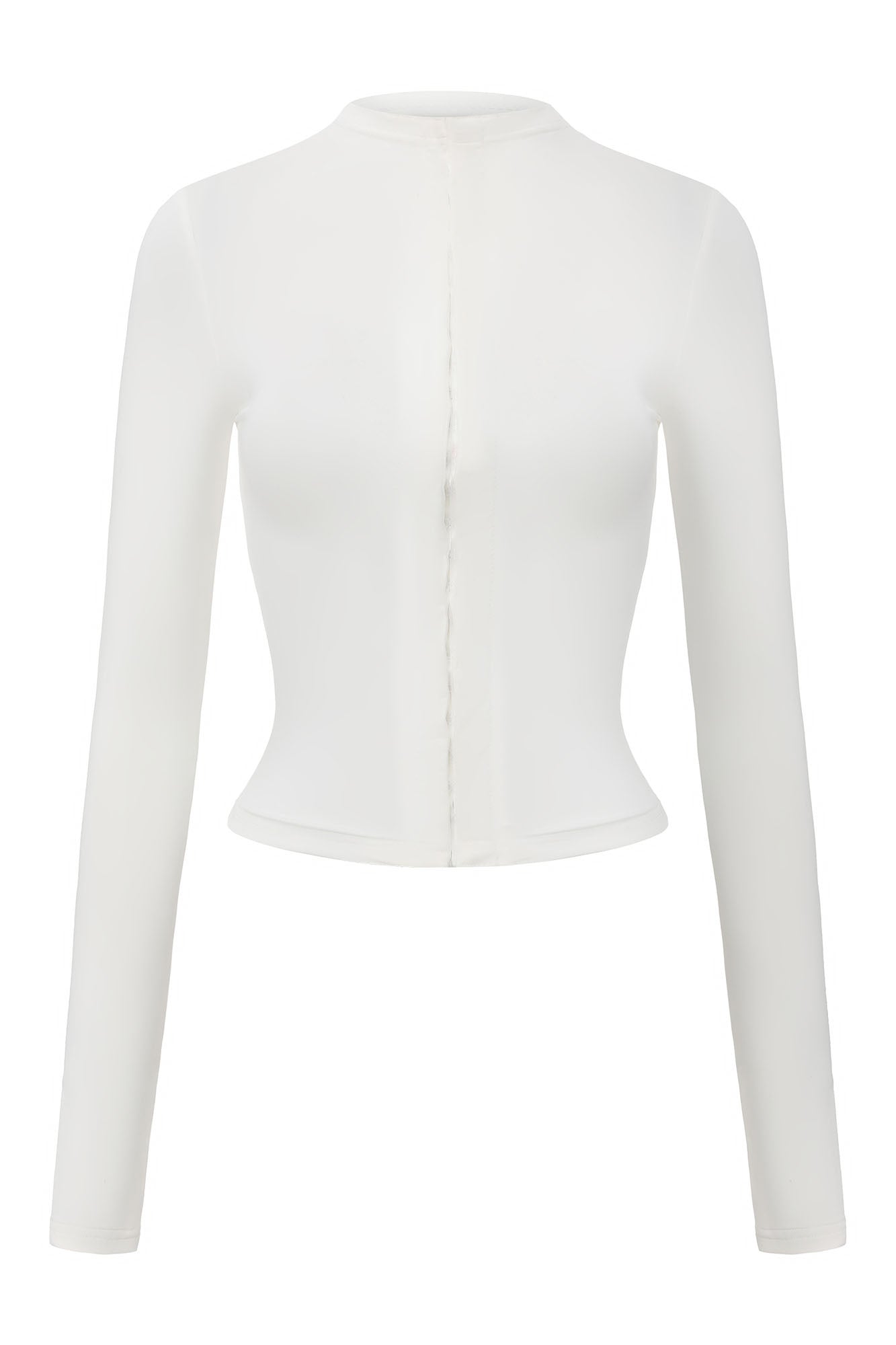 NEVER OFFEND L ANGEL Hook & Eye Cropped Long Sleeve Tee