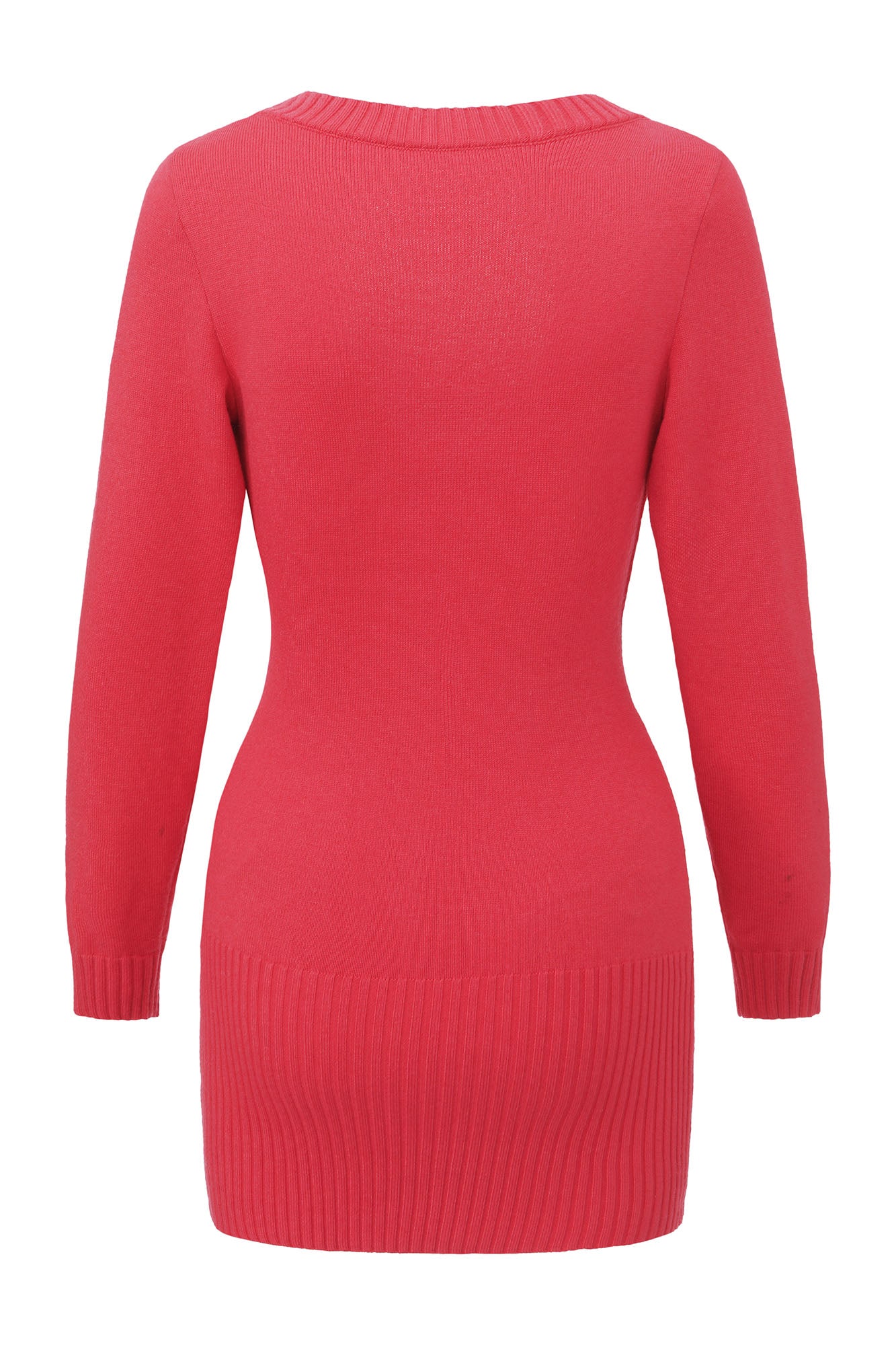 NEVER OFFEND L ANGEL Deep-V Knit Dress with Fringe Cape