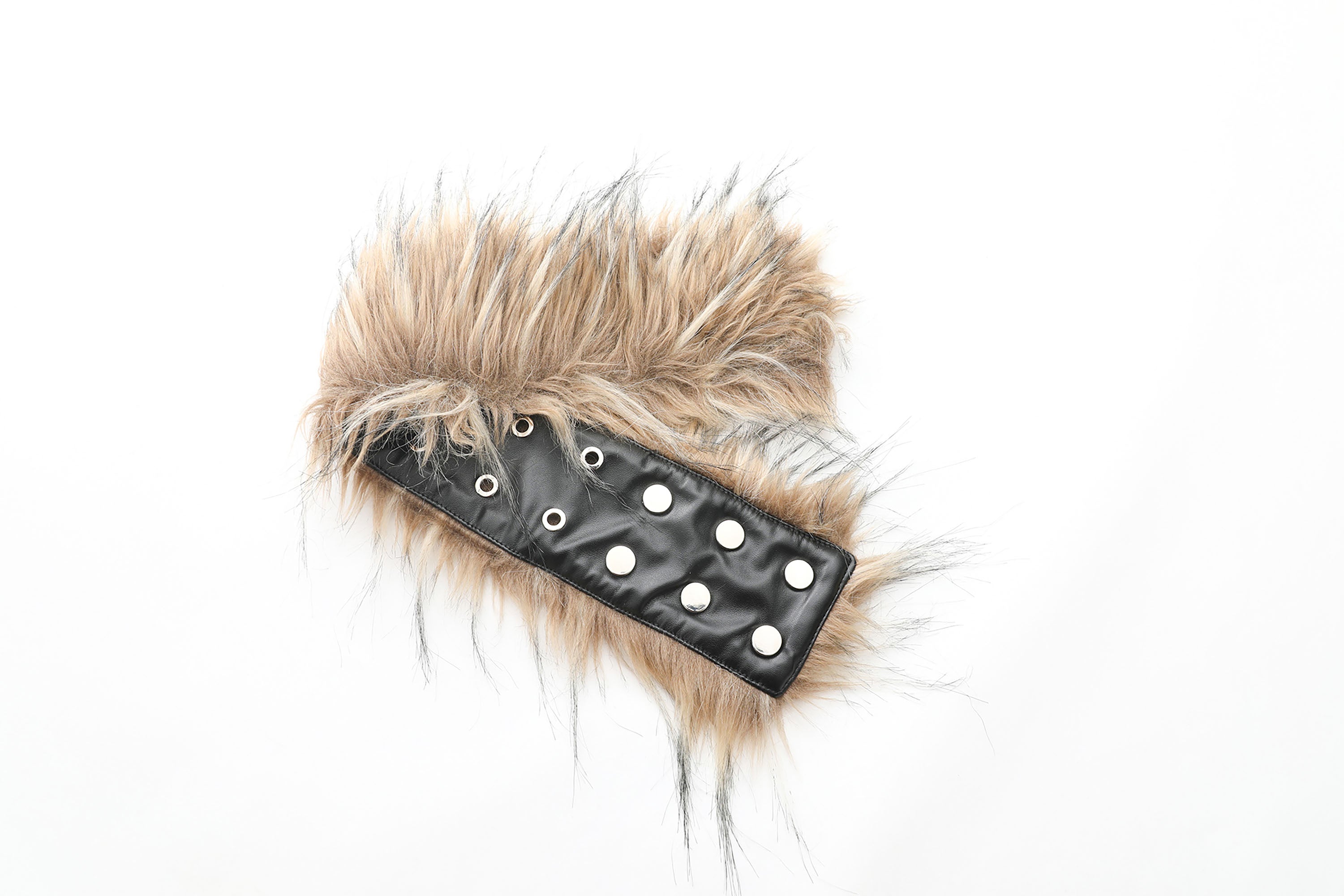 NEVER OFFEND L ANGEL Studded Faux Leather & Faux-Fur Choker