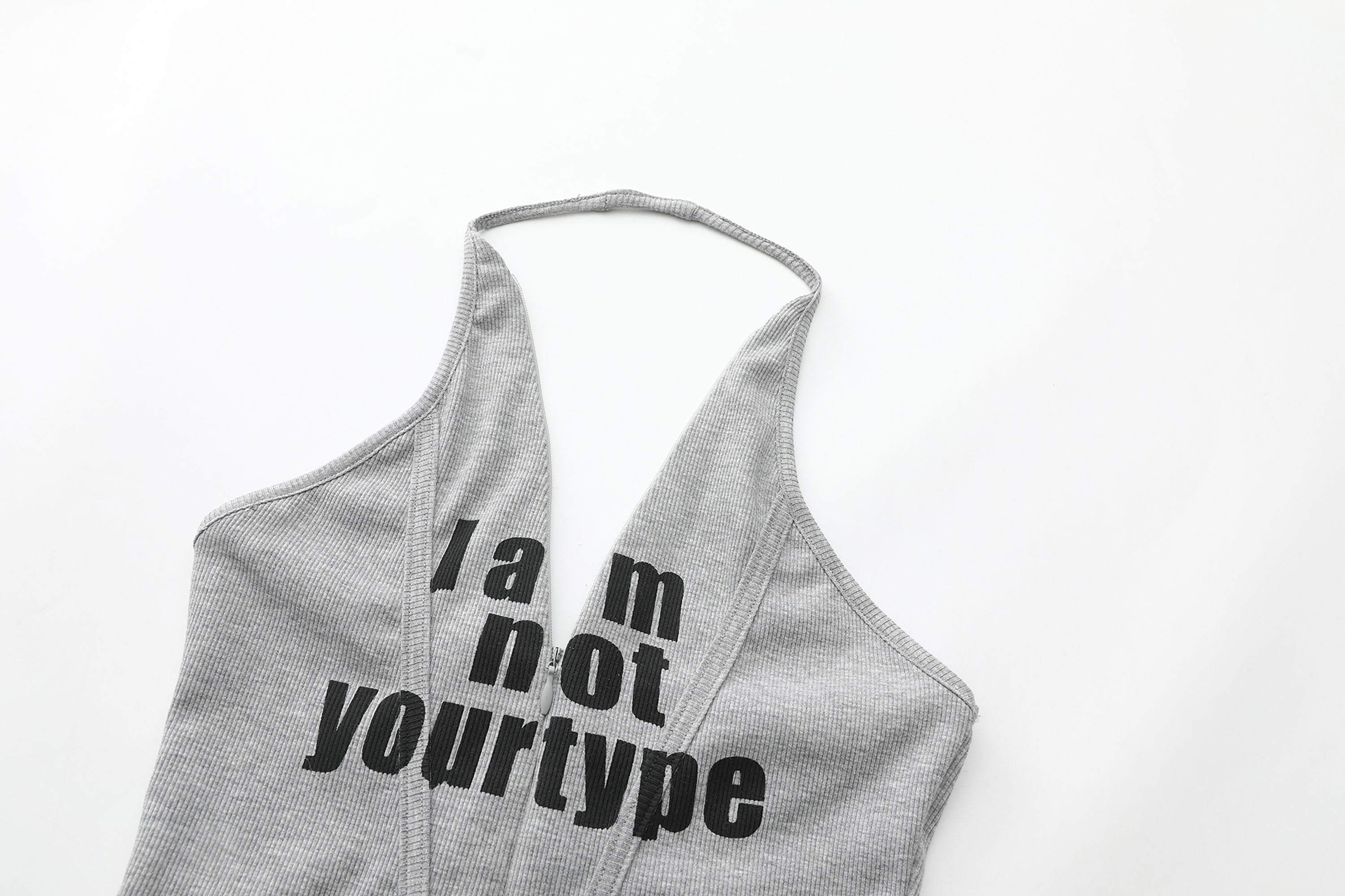 NEVER OFFEND L ANGEL V-Neck Halter Bodysuit Romper