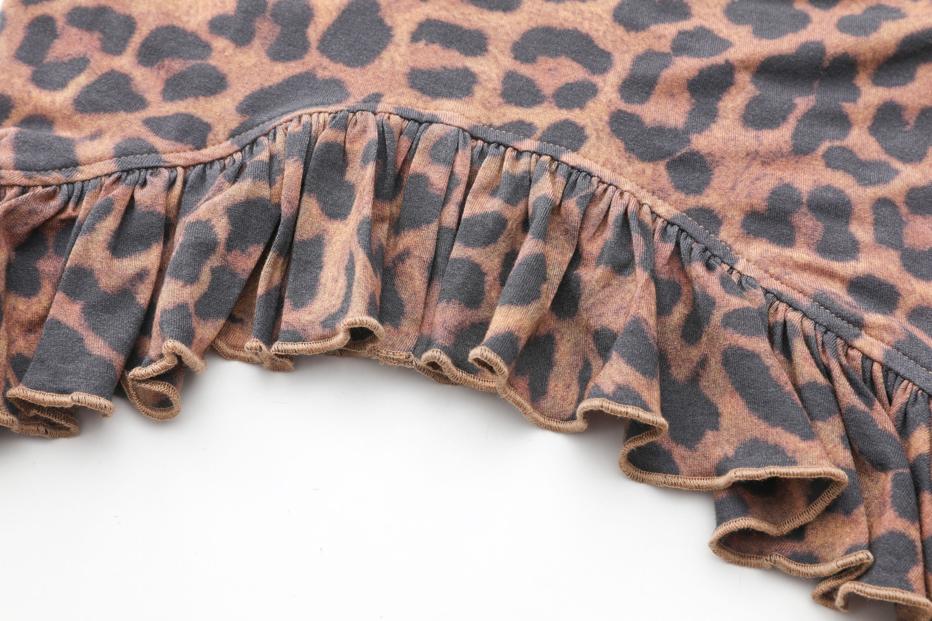 NEVER OFFEND L ANGEL Leopard Ruched High-Neck Cut-Out Halter Top