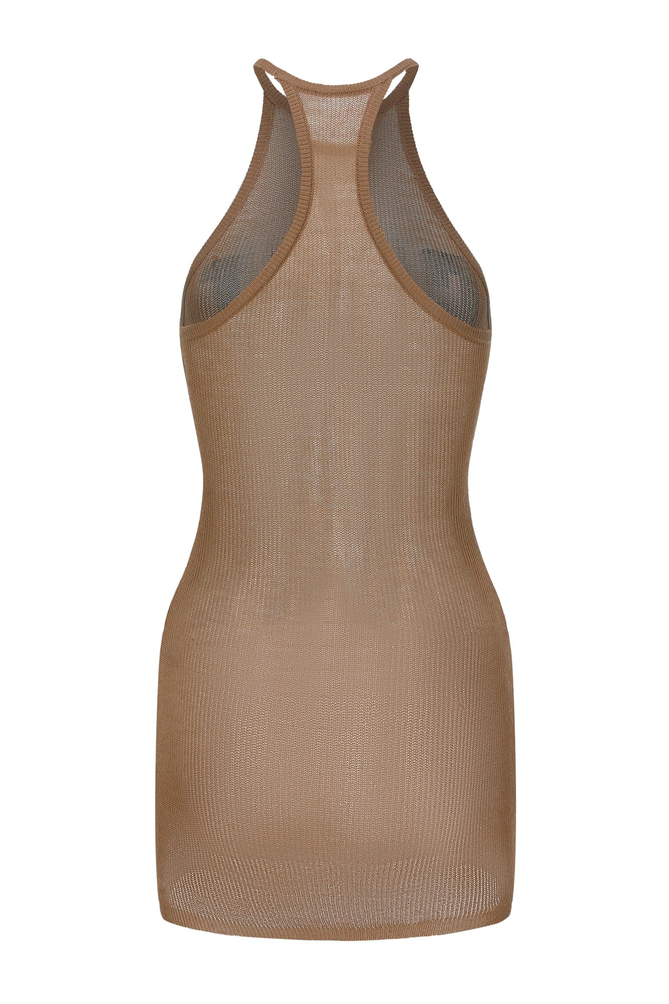 NEVER OFFEND L ANGEL Slogan Full-Print Mesh Halter Dress