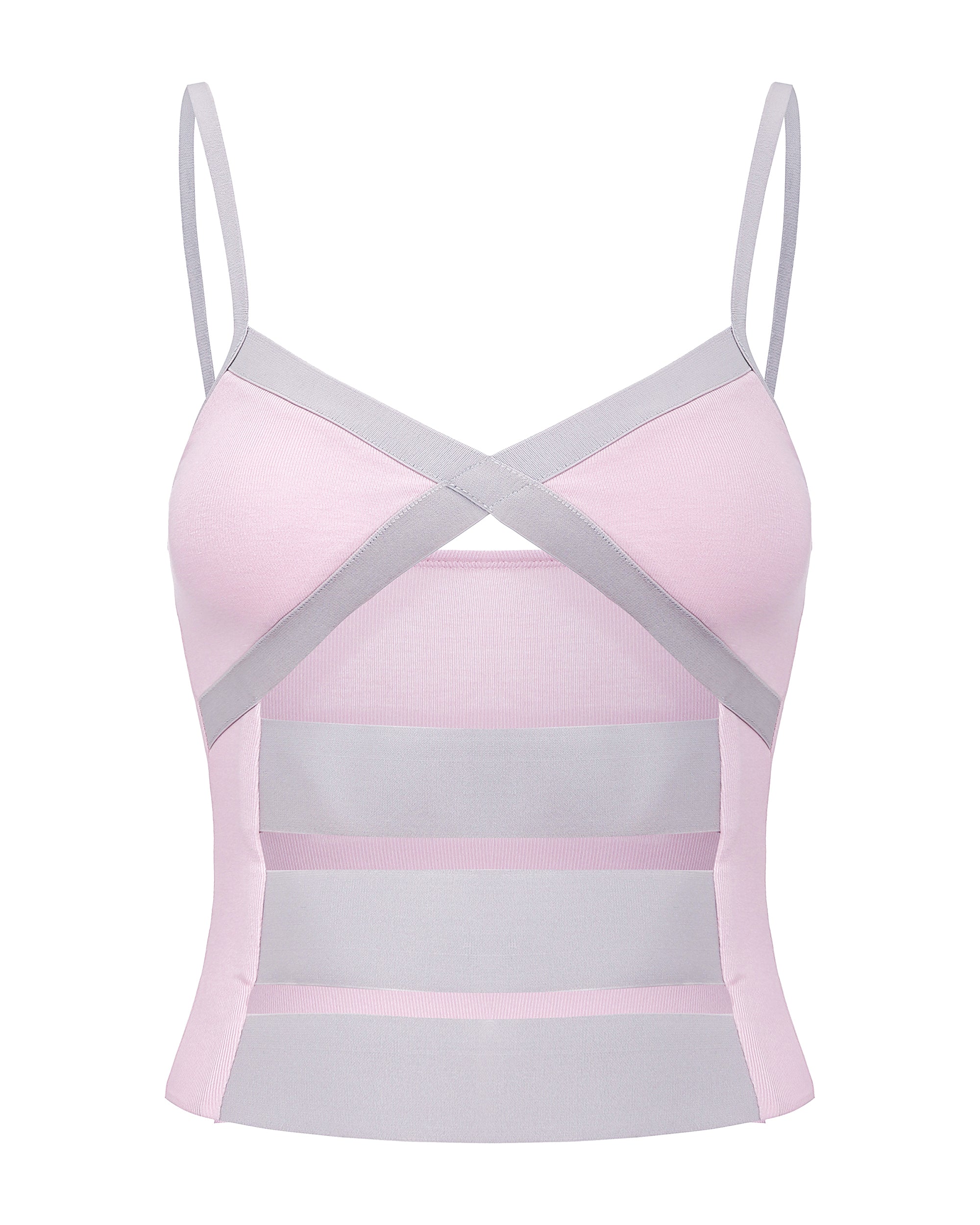 NEVER OFFEND L ANGEL Bandage Panel Cutout Cami Top