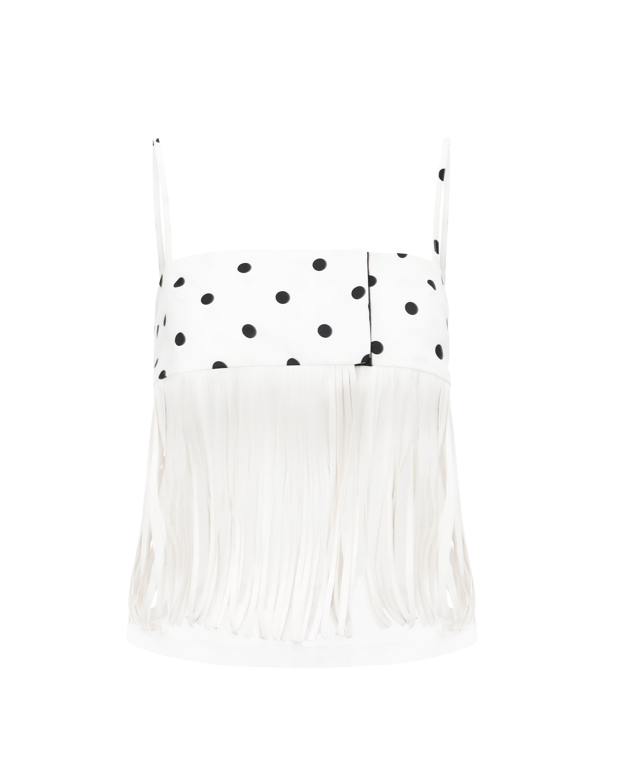 NEVER OFFEND L ANGEL Polka Dot Fringe Cami And Bubble Skort Set