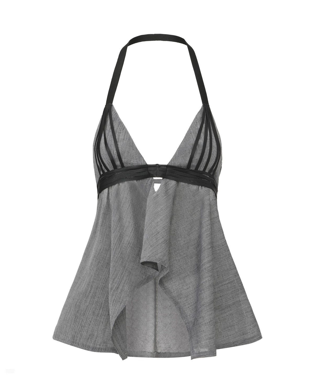 NEVER OFFEND L ANGEL V-Neck Tie-Back Halter Cami Top