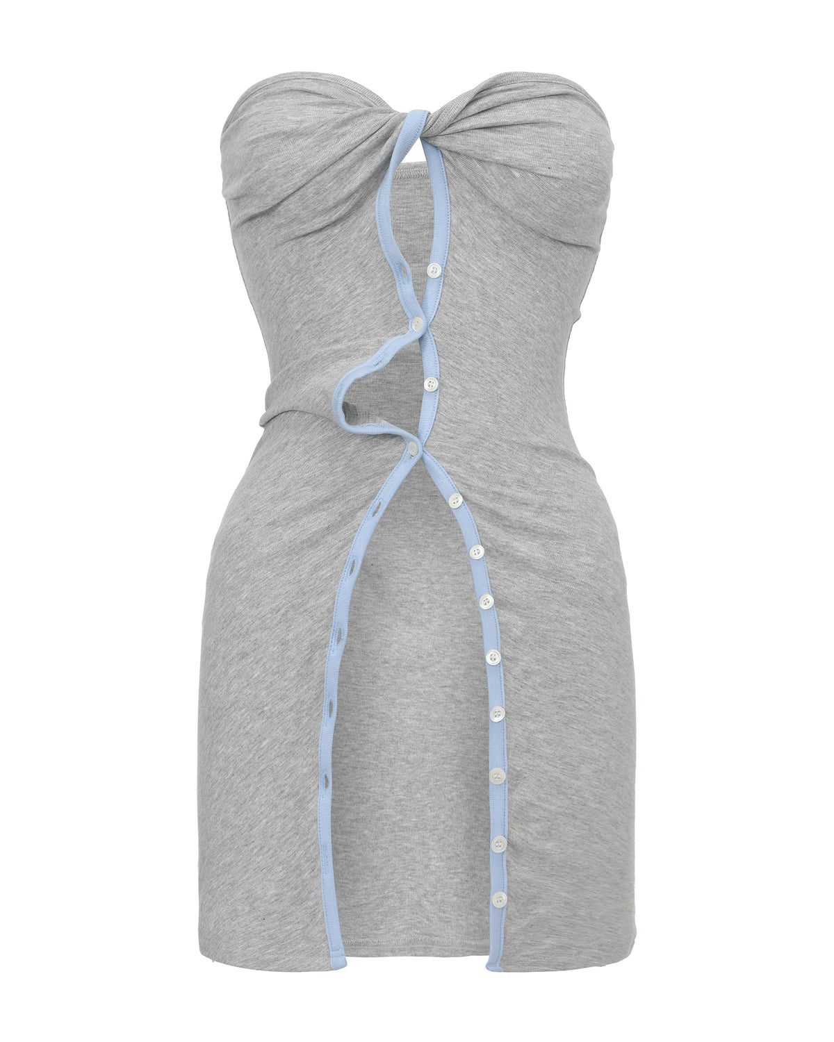 NEVER OFFEND L Angel Twist-Front Button Strapless Dress & Bolero Set