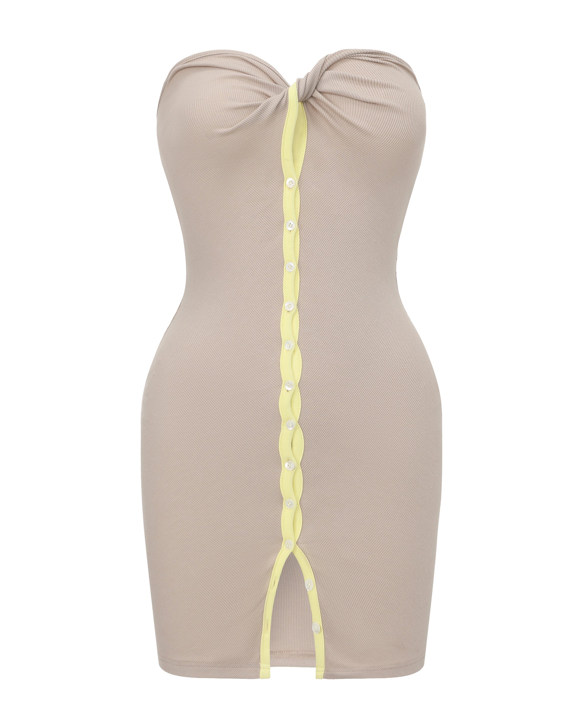 NEVER OFFEND L Angel Twist-Front Button Strapless Dress & Bolero Set