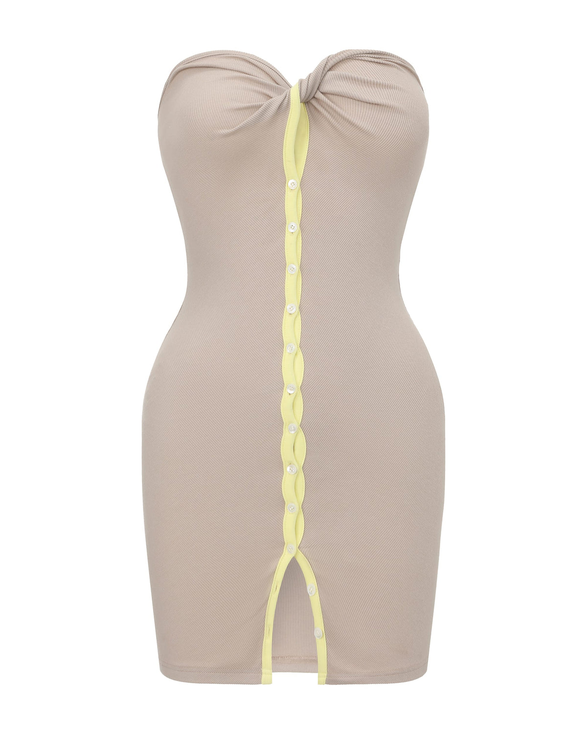 NEVER OFFEND L Angel Twist-Front Button Strapless Dress & Bolero Set