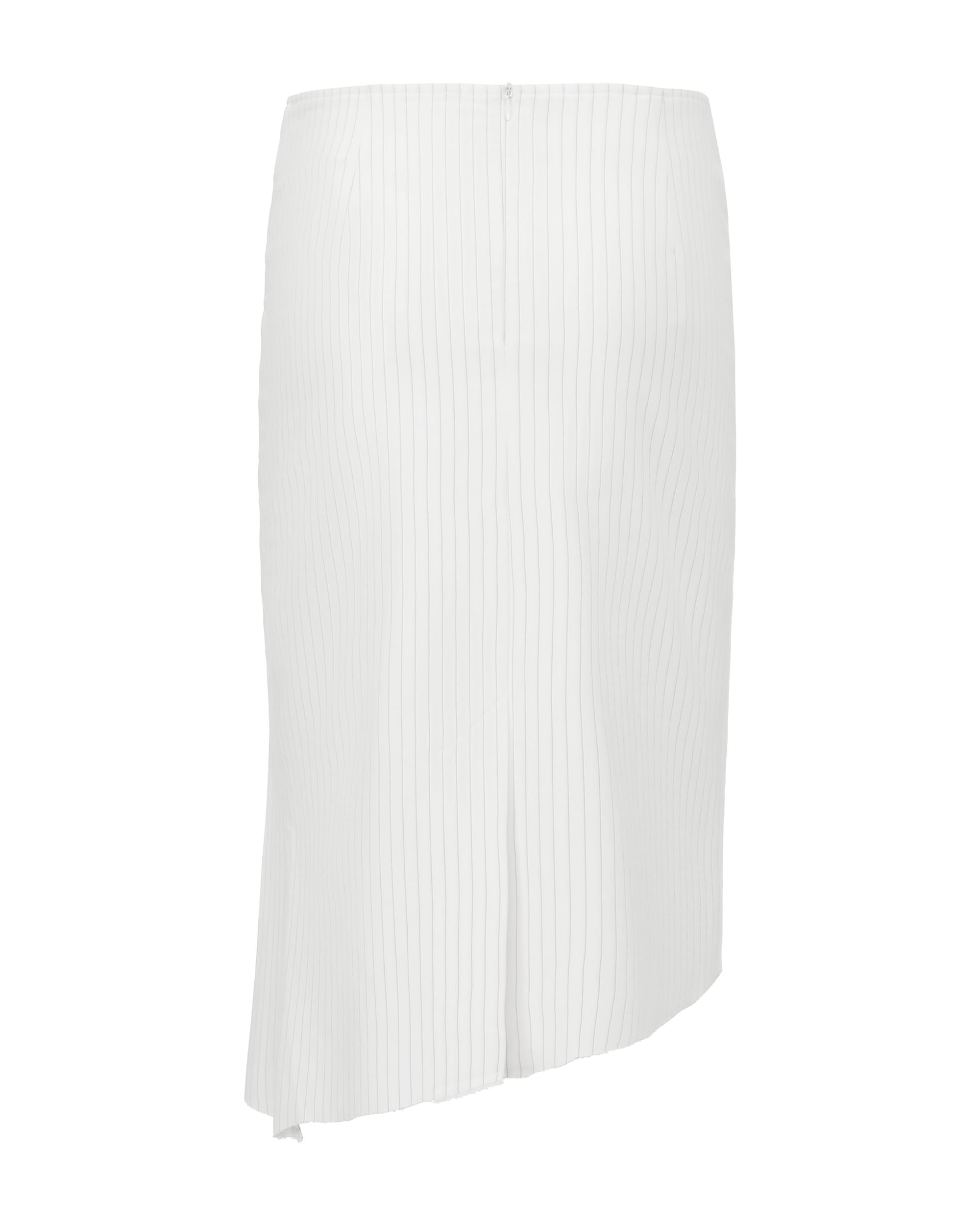 NEVER OFFEND L ANGEL Asymmetric Hem Stripe Double-Layer Pleated Skirt