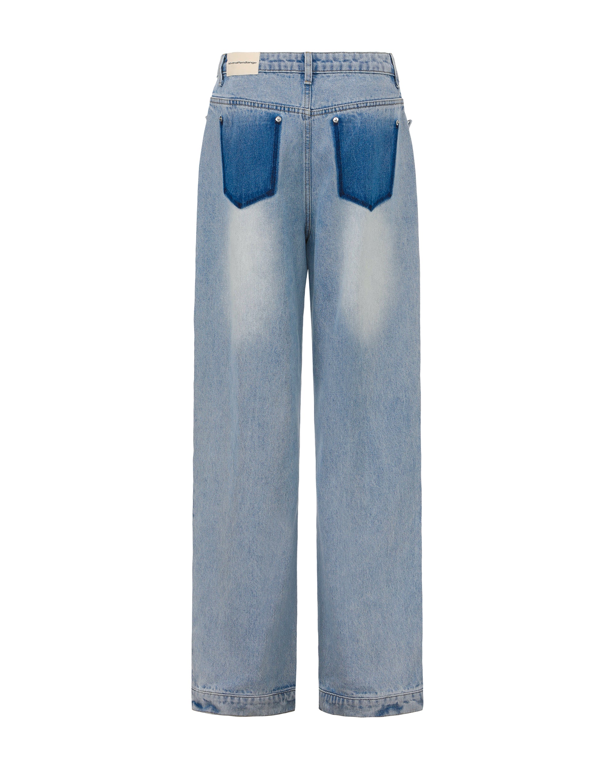 NEVER OFFEND L ANGEL Inside-Out Dark Pocket Straight-Leg Jeans