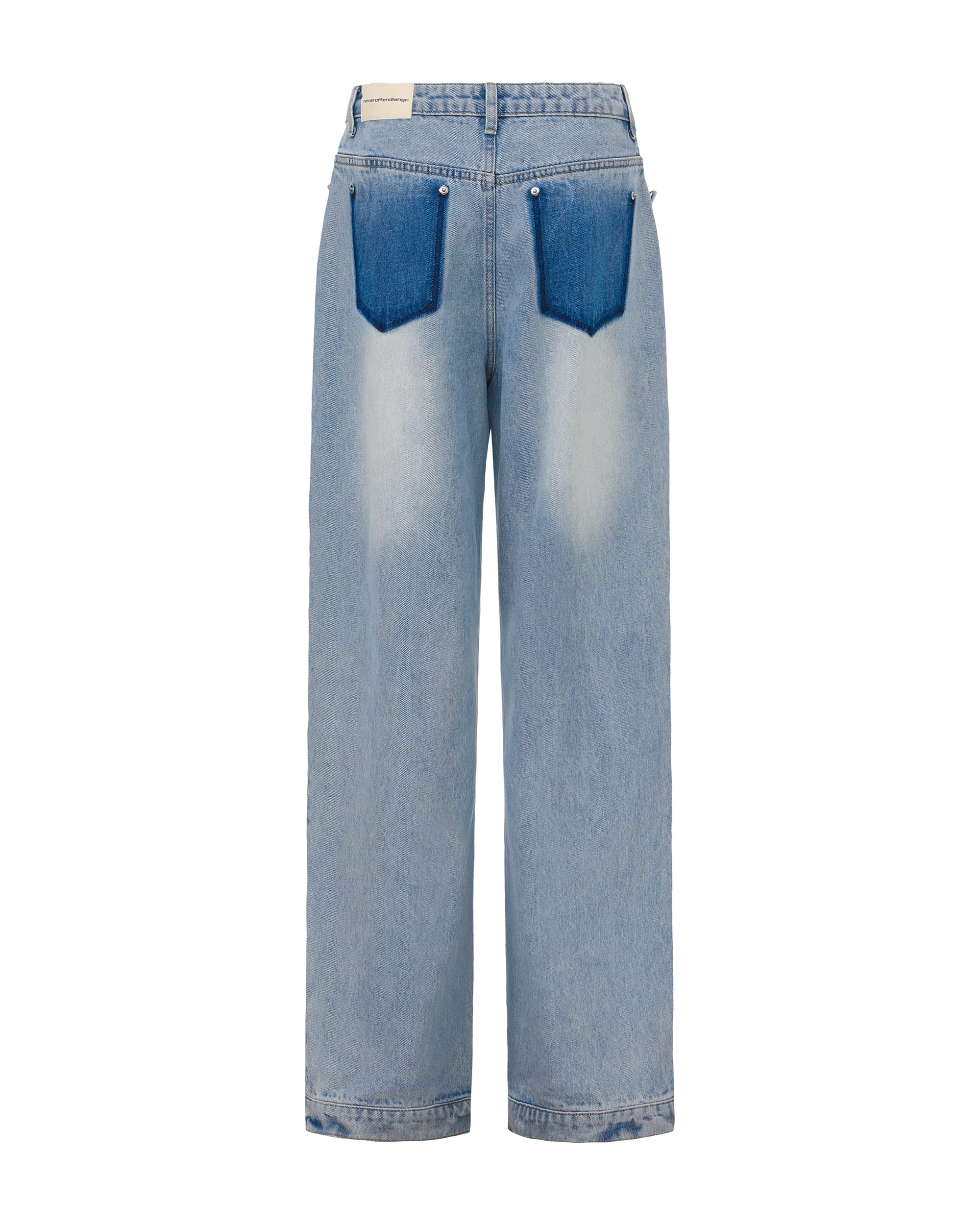 NEVER OFFEND L ANGEL Inside-Out Dark Pocket Straight-Leg Jeans