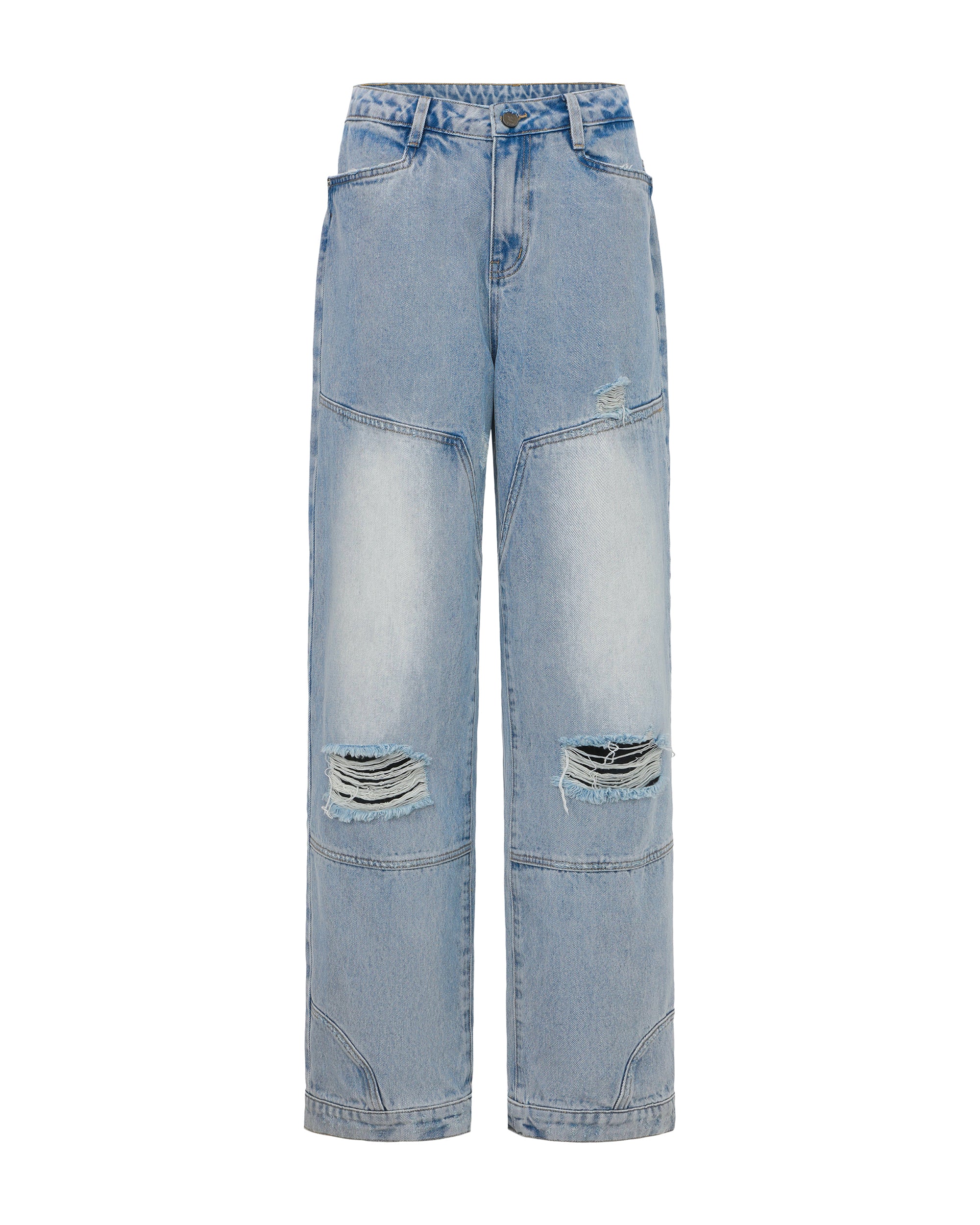 NEVER OFFEND L ANGEL Inside-Out Dark Pocket Straight-Leg Jeans