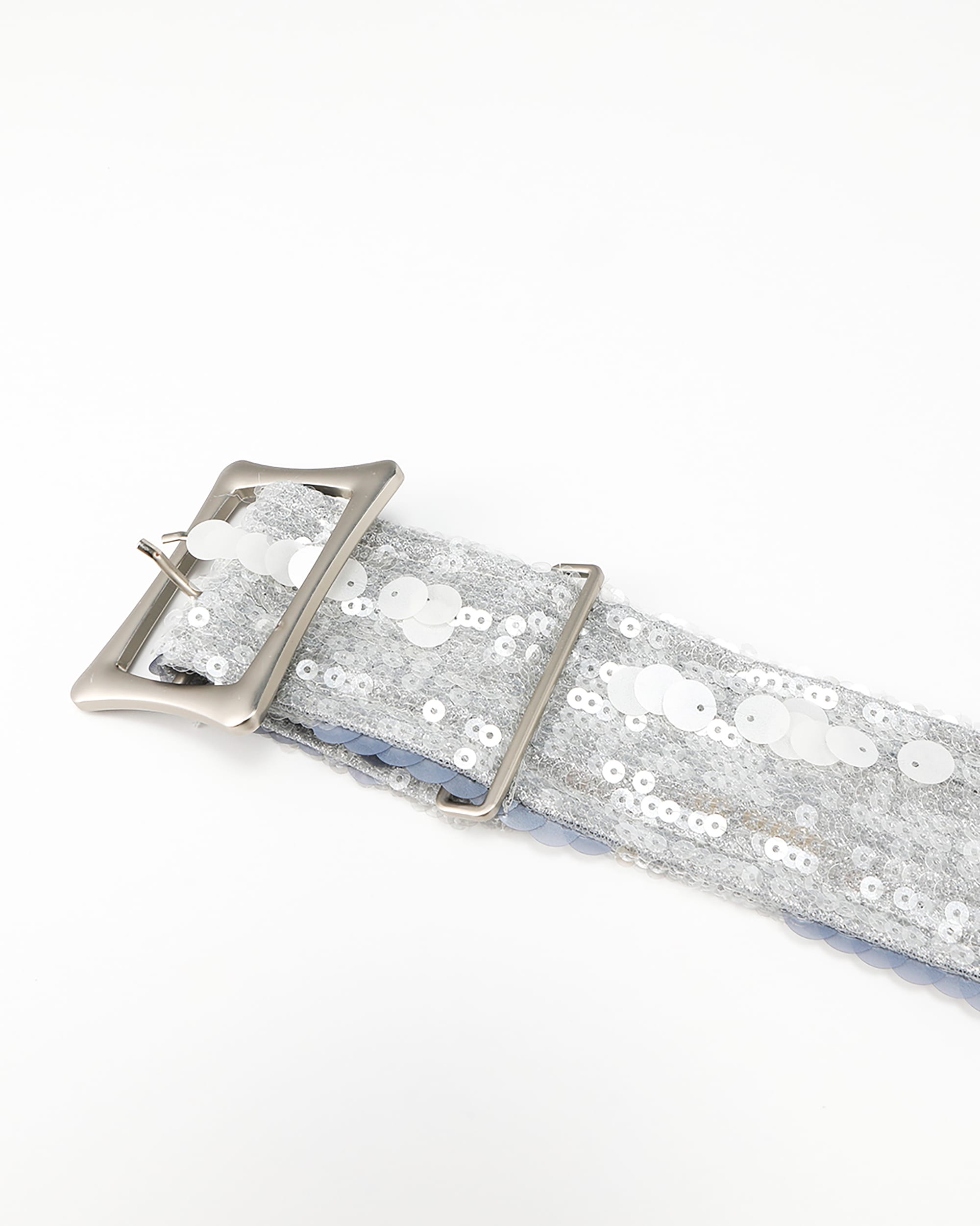 NEVER OFFEND L ANGEL Brushed Matte Silver Buckle Belt