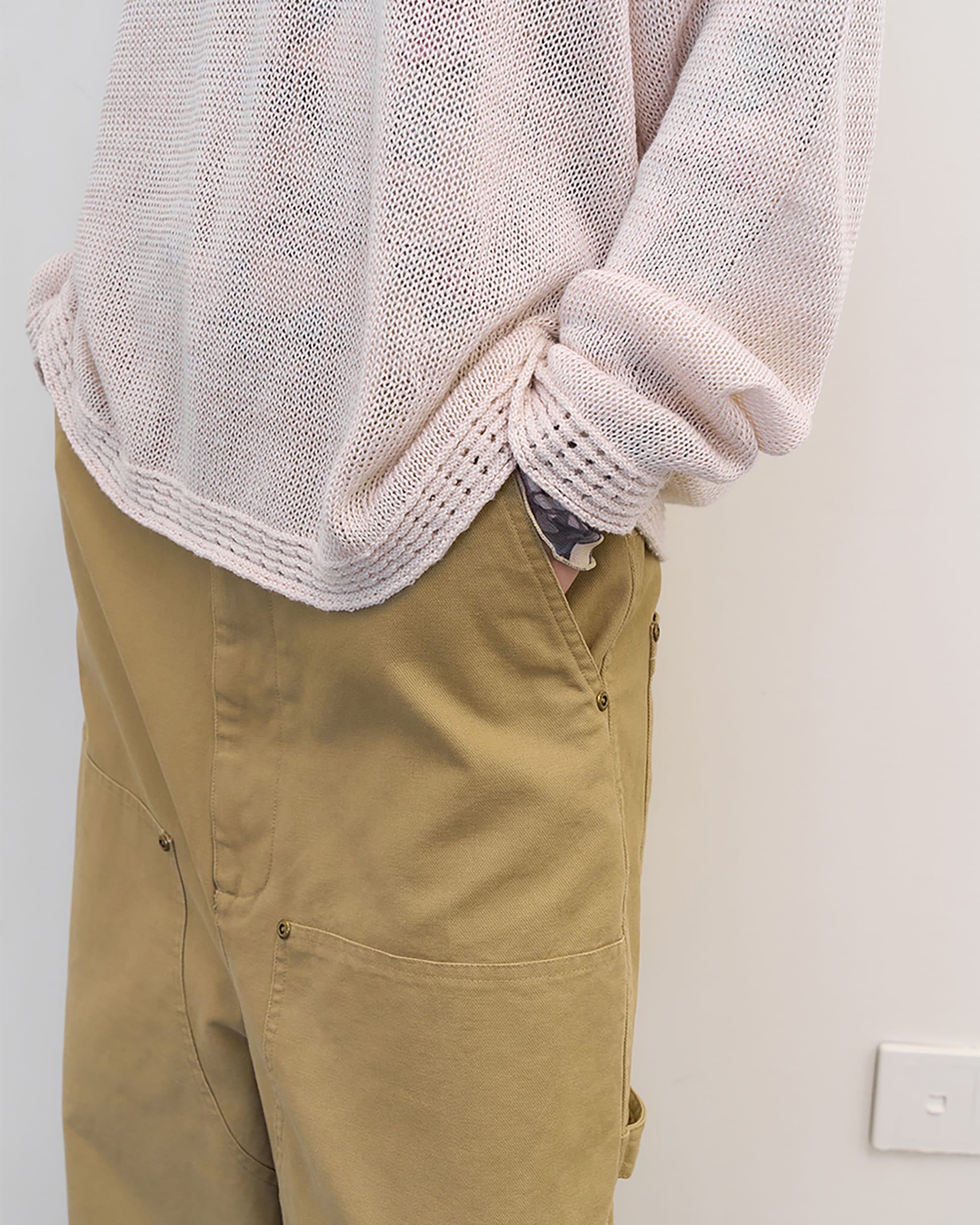 NEVERSEEZ Retro Studded Wide-Leg Trousers